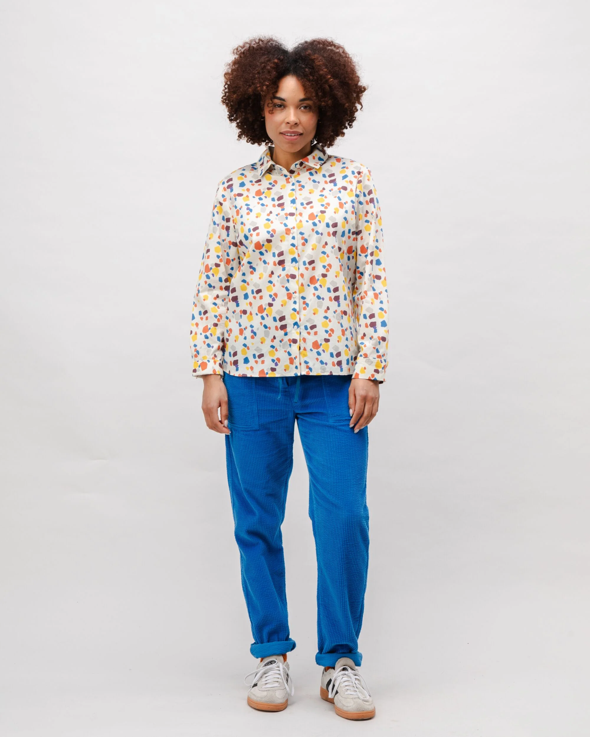 Geo Cotton Blouse Ecru - Image 3