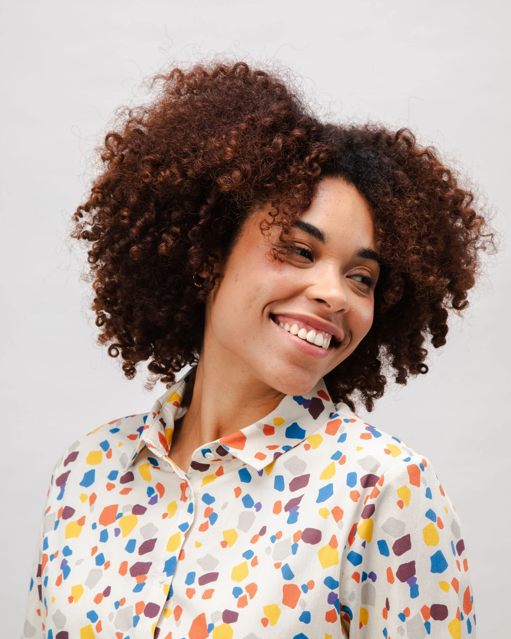 Geo Cotton Blouse Ecru - Image 4
