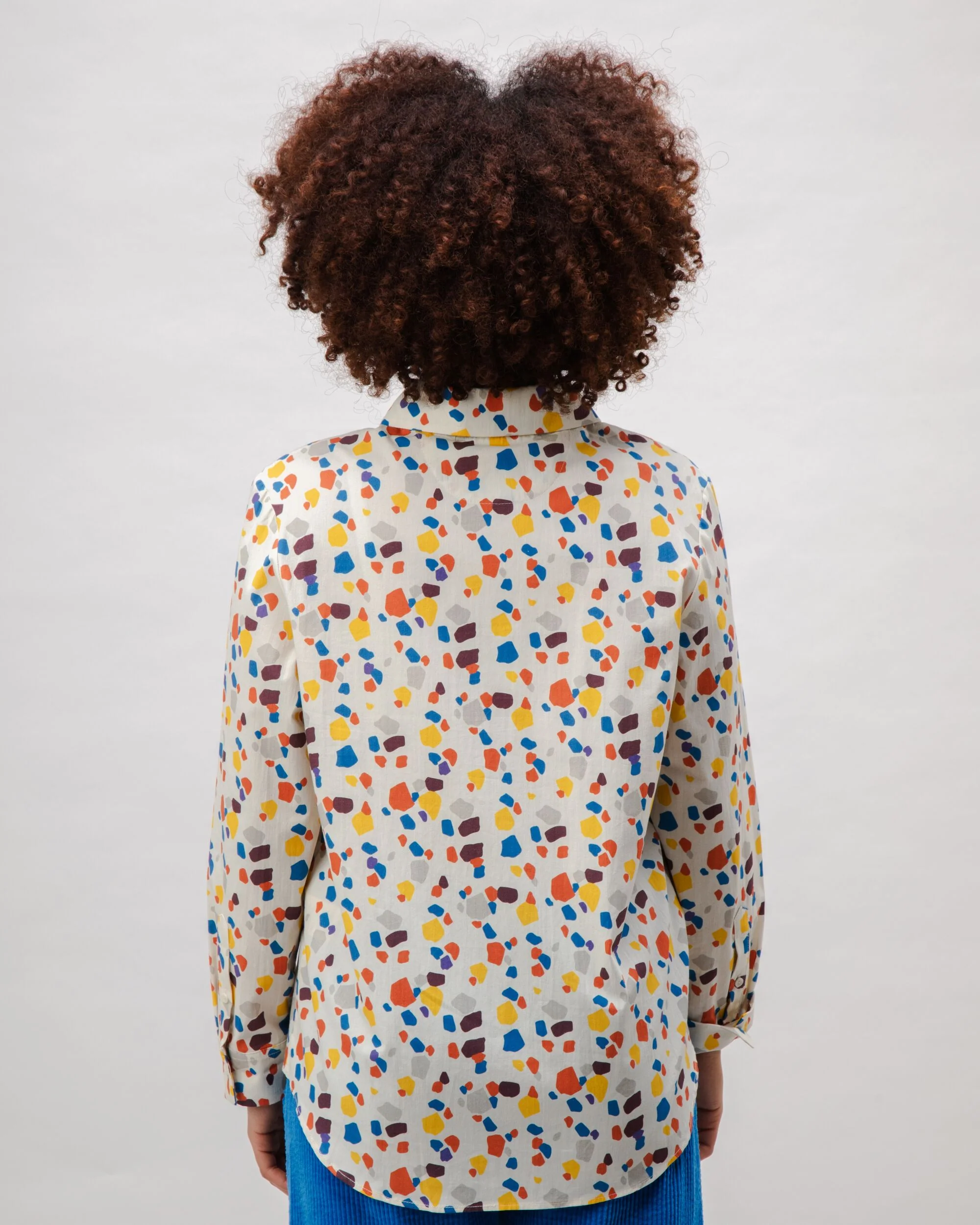 Geo Cotton Blouse Ecru - Image 5