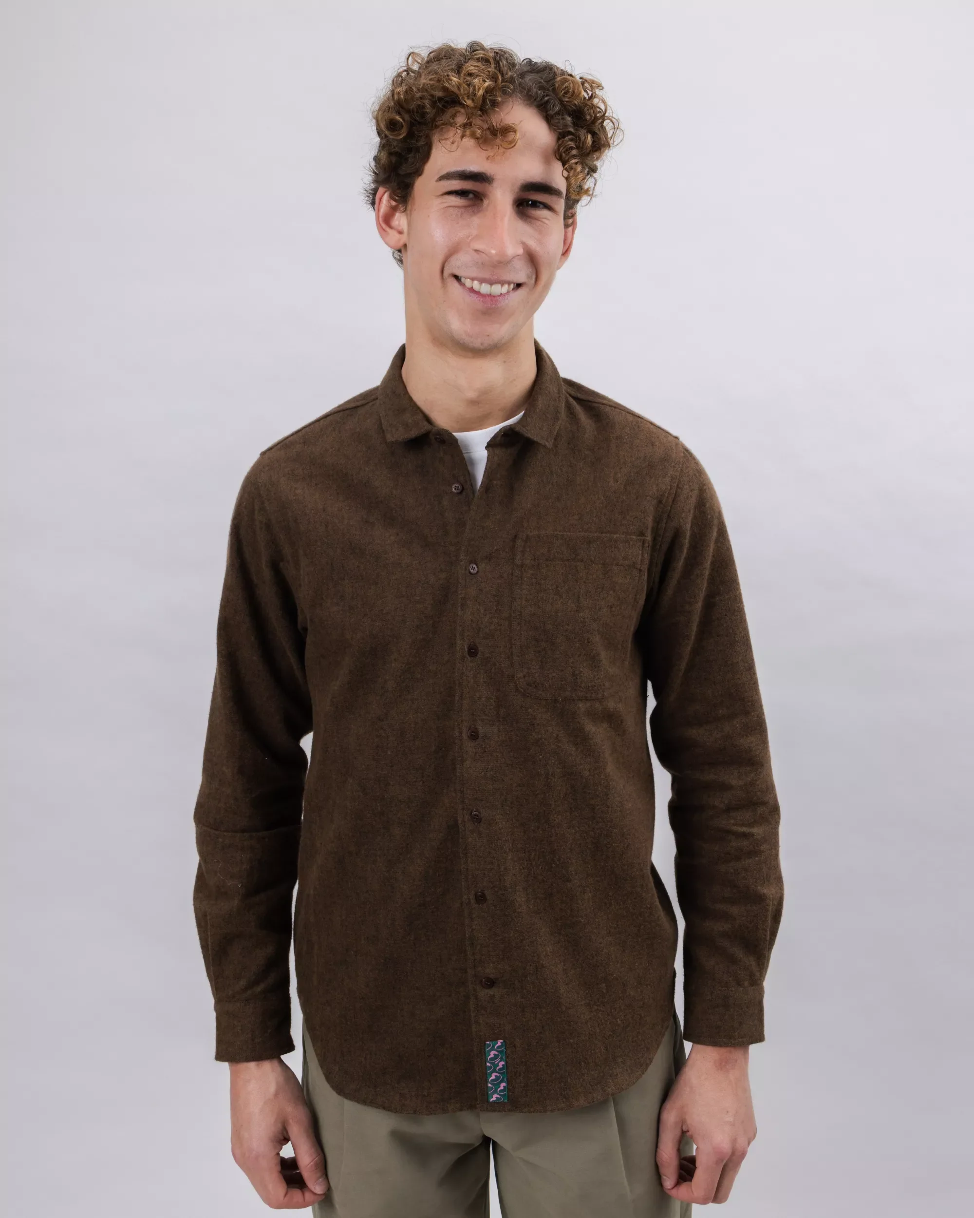 Heart Flannel Overshirt Brown - Image 2