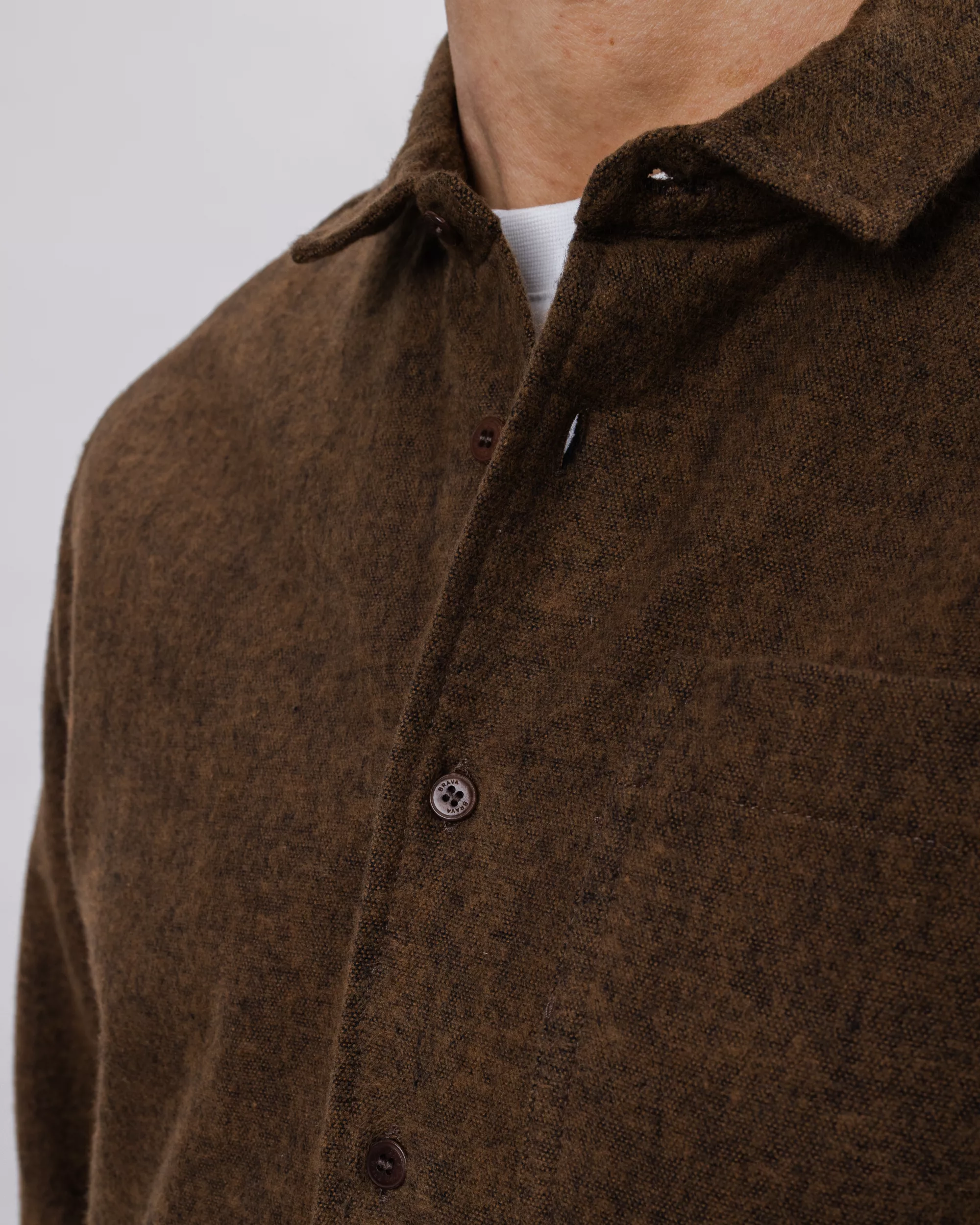 Heart Flannel Overshirt Brown - Image 4