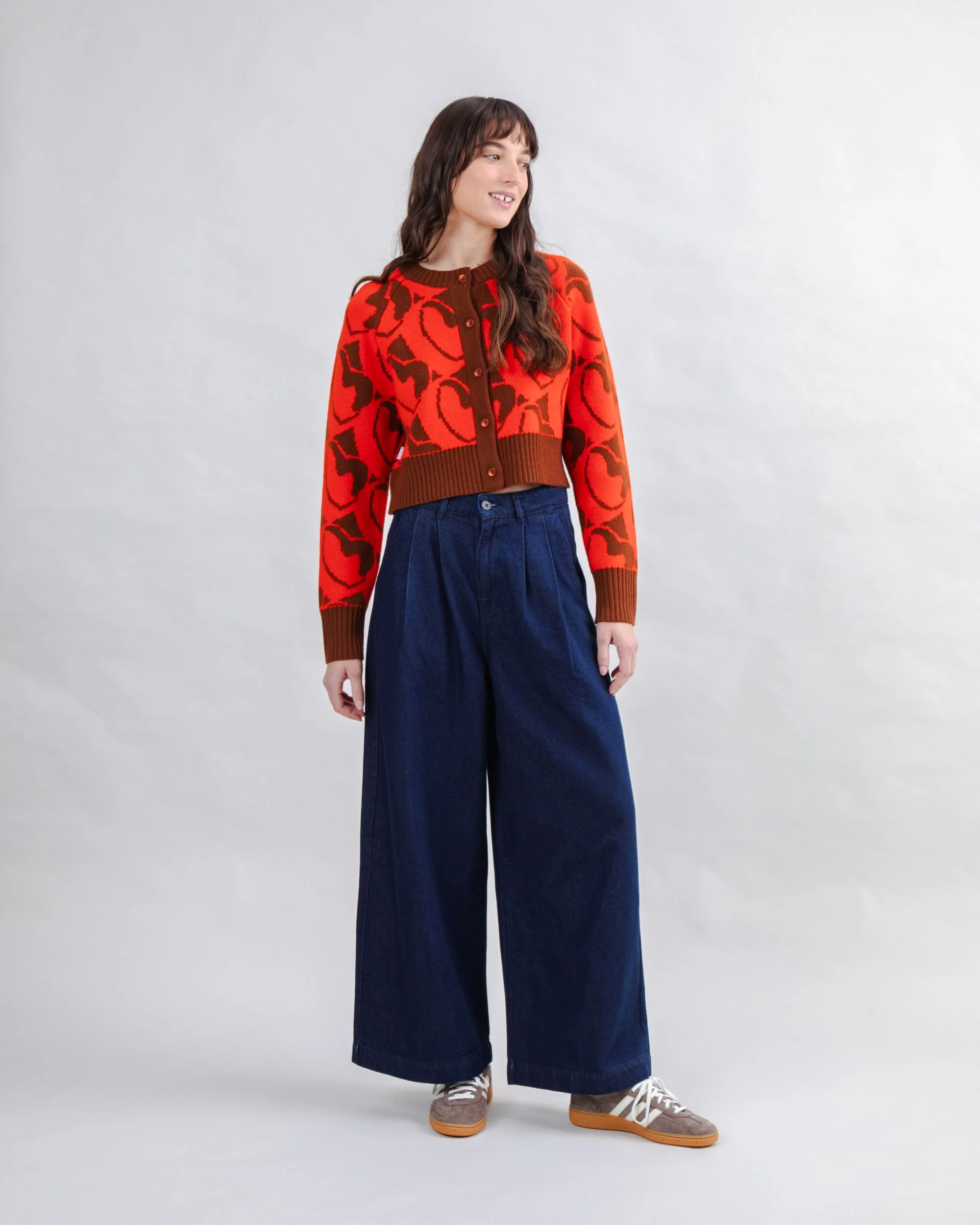 Heart Wool Cropped Cardigan - Image 3