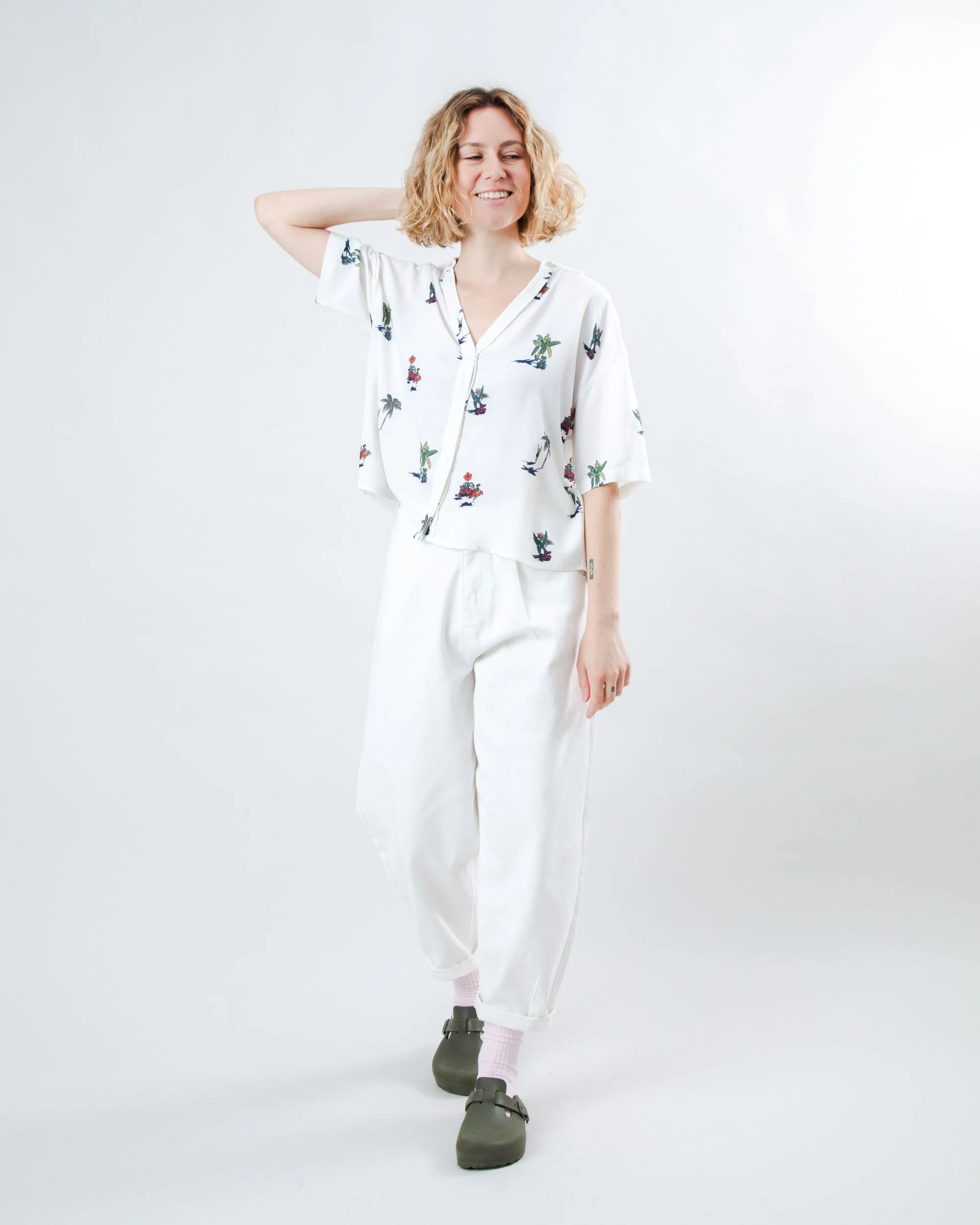 Helios Sun Cropped Blouse Ecru - Image 3
