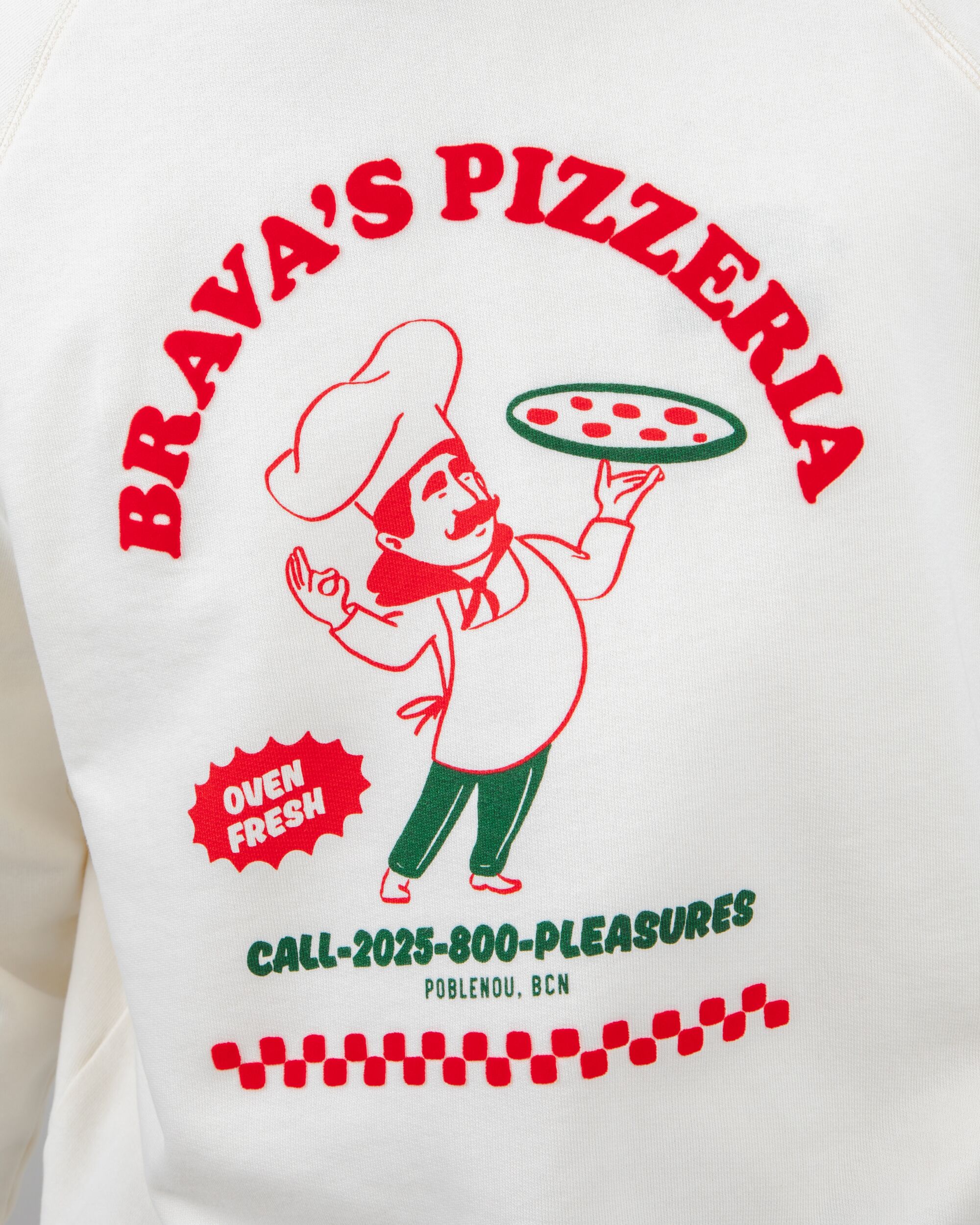 Hot & Brava Pizza Sweatshirt White - Image 4