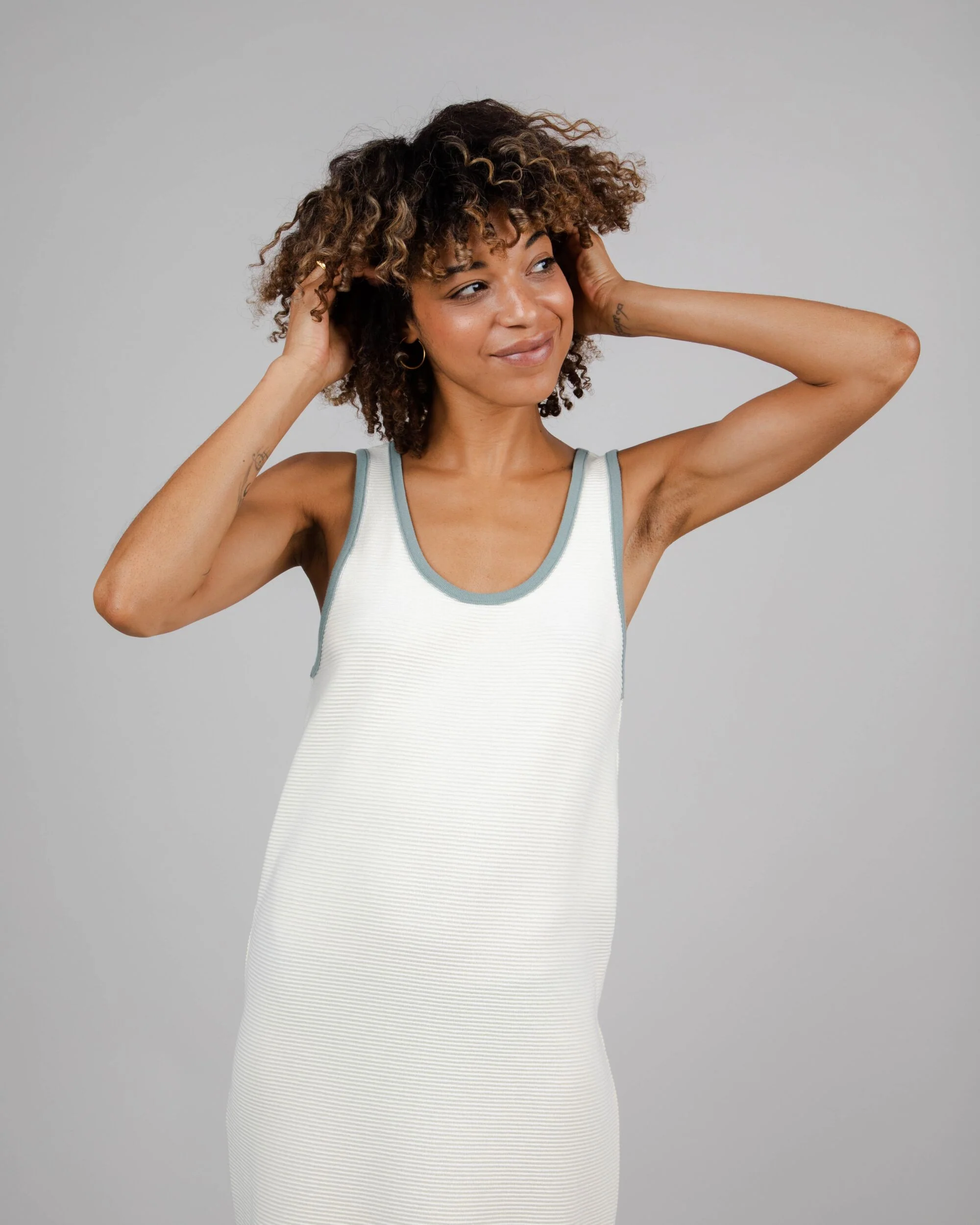 Jersey Long Dress White - Image 3