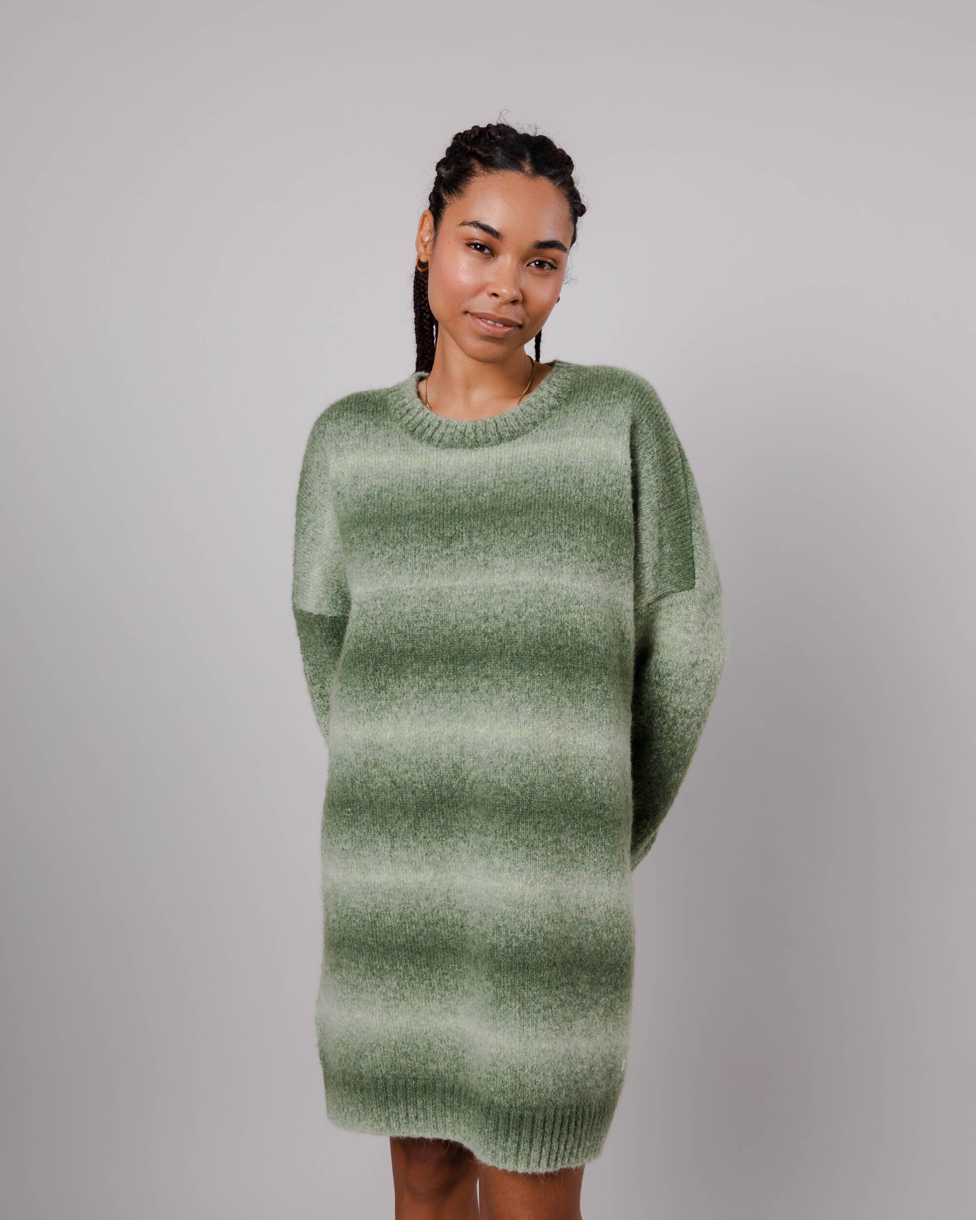 Knitted Alpaca Dress Moss - Image 6
