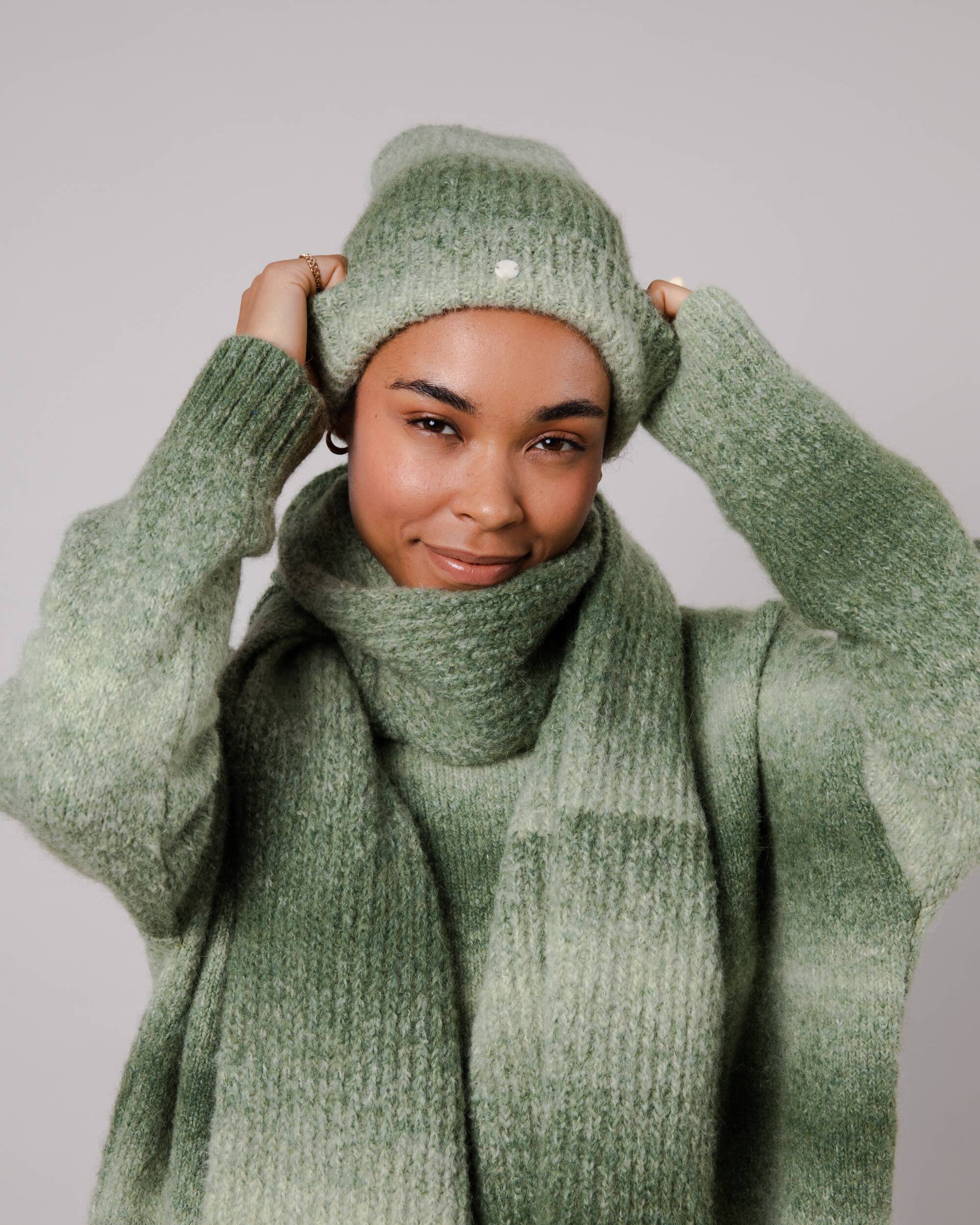 Knitted Alpaca Dress Moss - Image 9