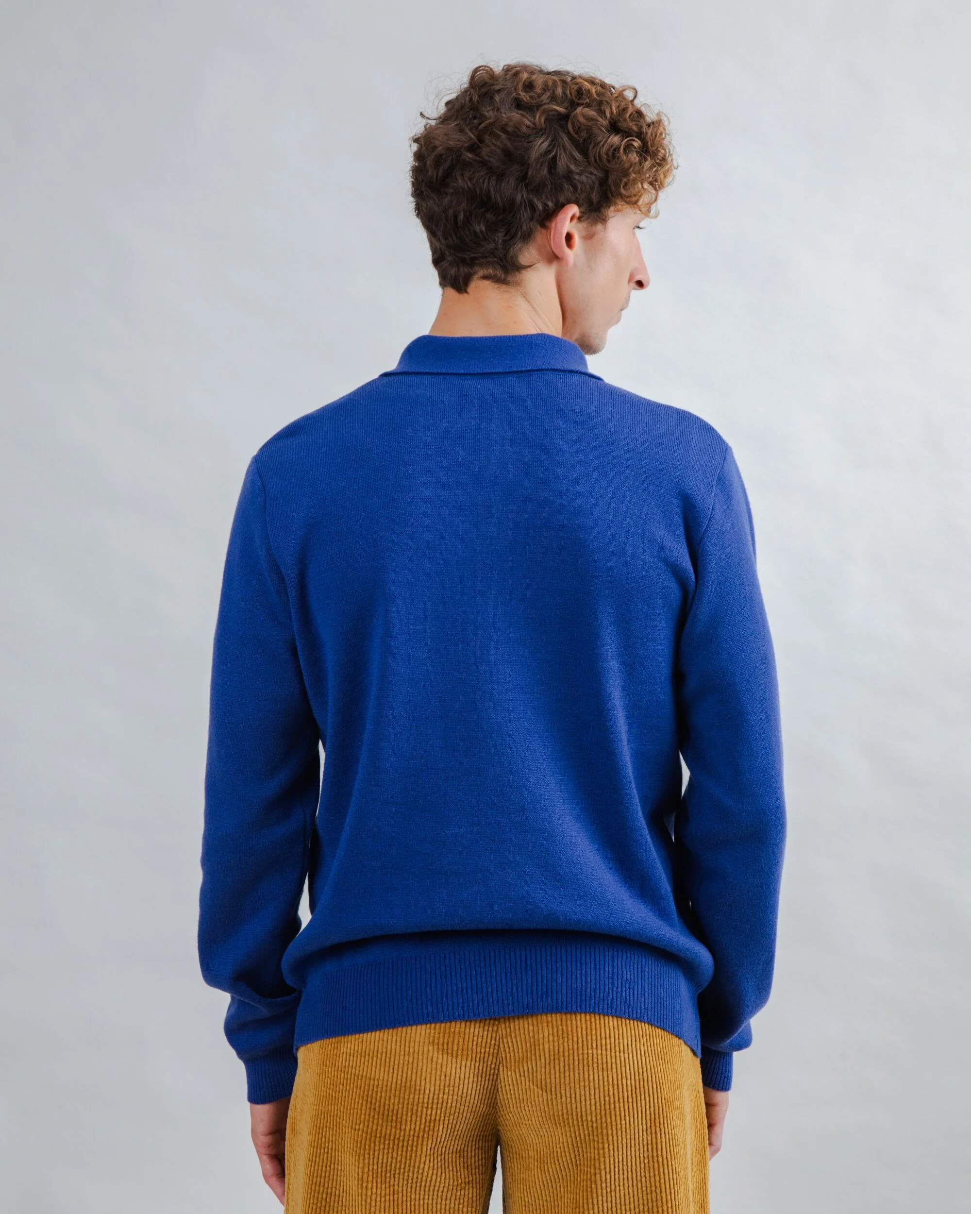 Knitted Polo Blue - Image 5