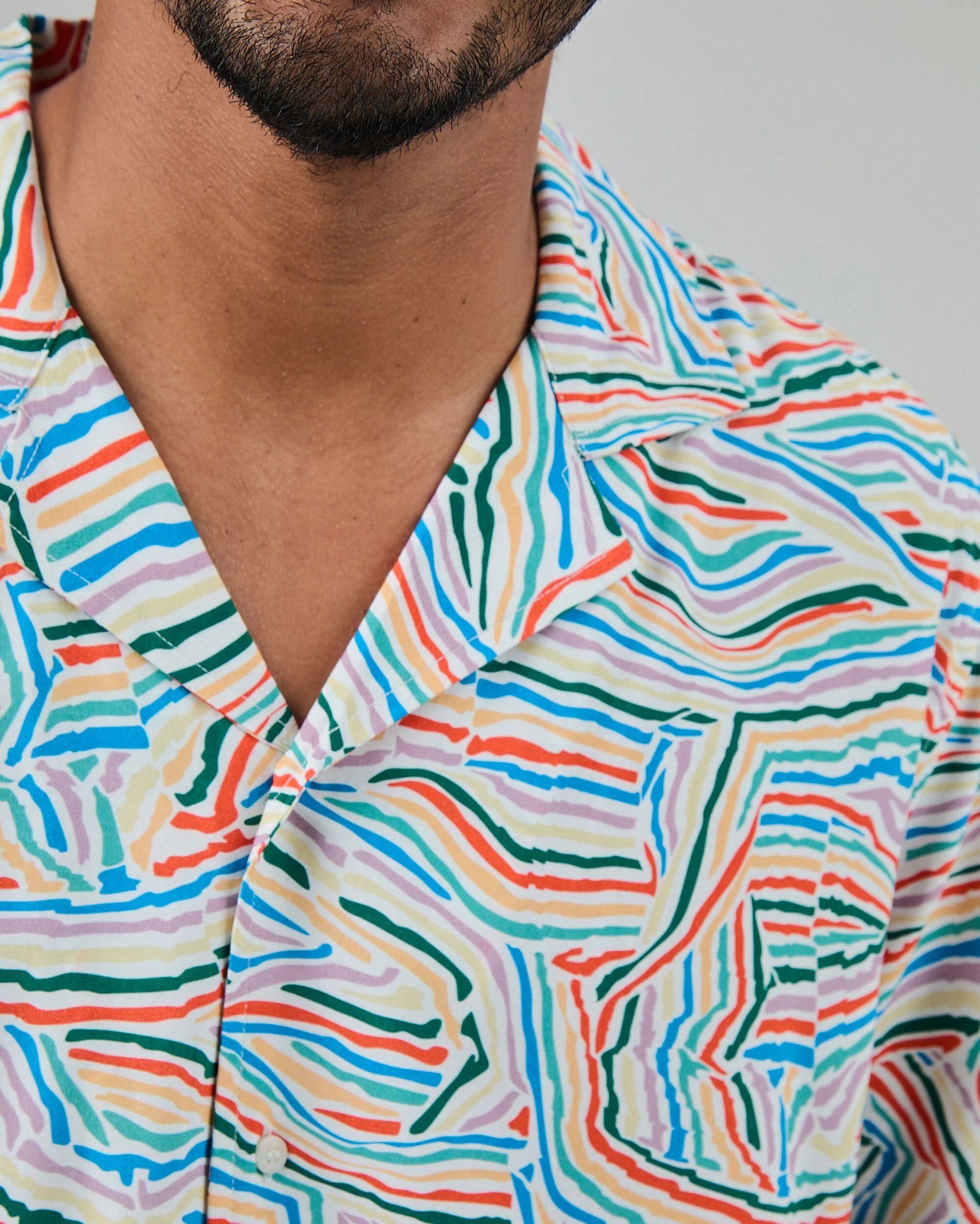 Messy Stripes Aloha Shirt Multicolor - Image 4