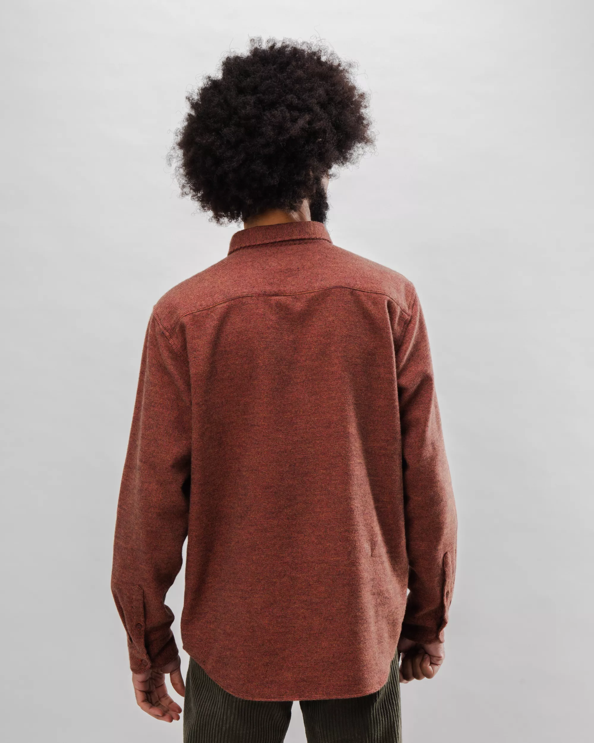 Mouline Flannel Overshirt Orange - Image 4
