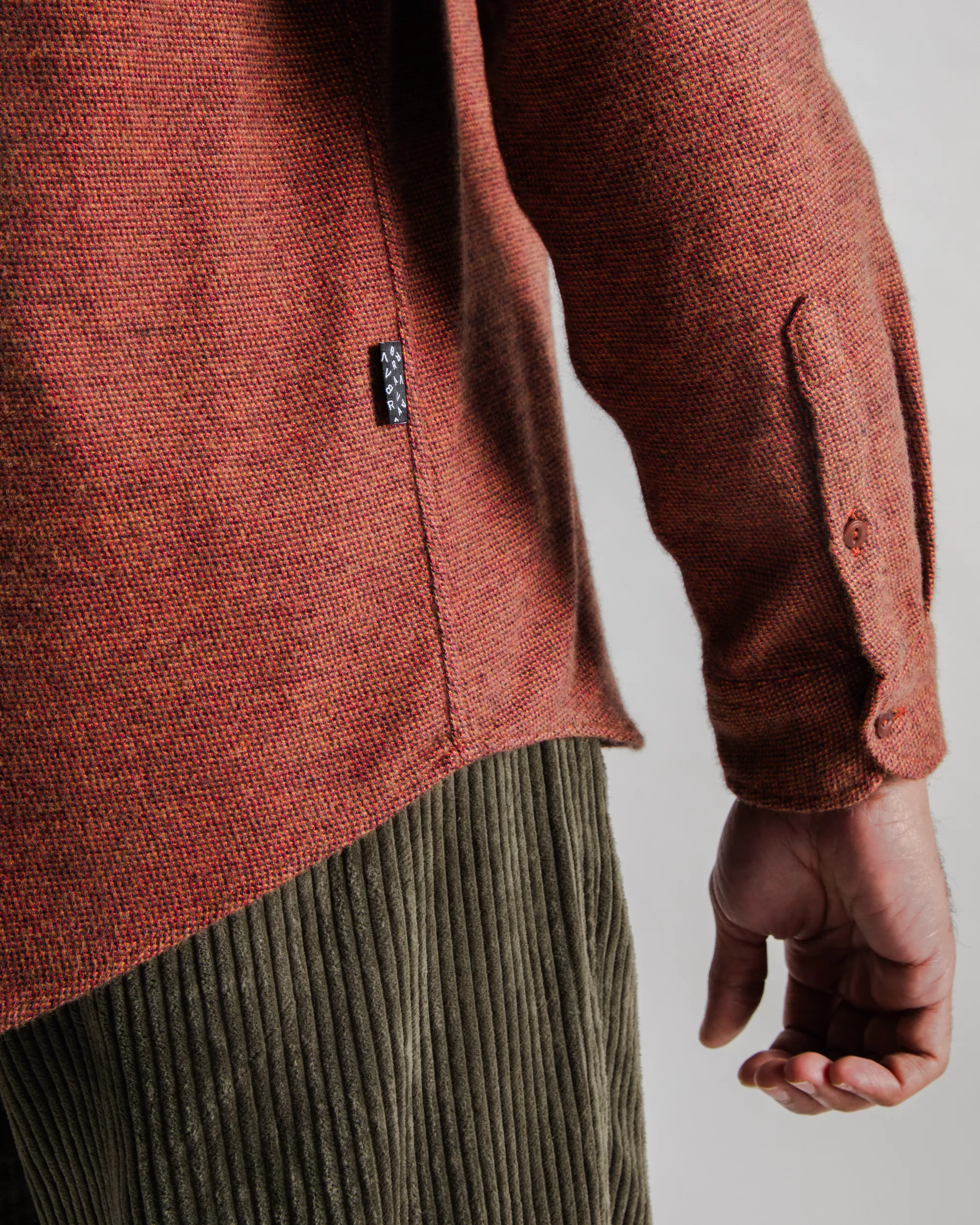 Mouline Flannel Overshirt Orange - Image 5