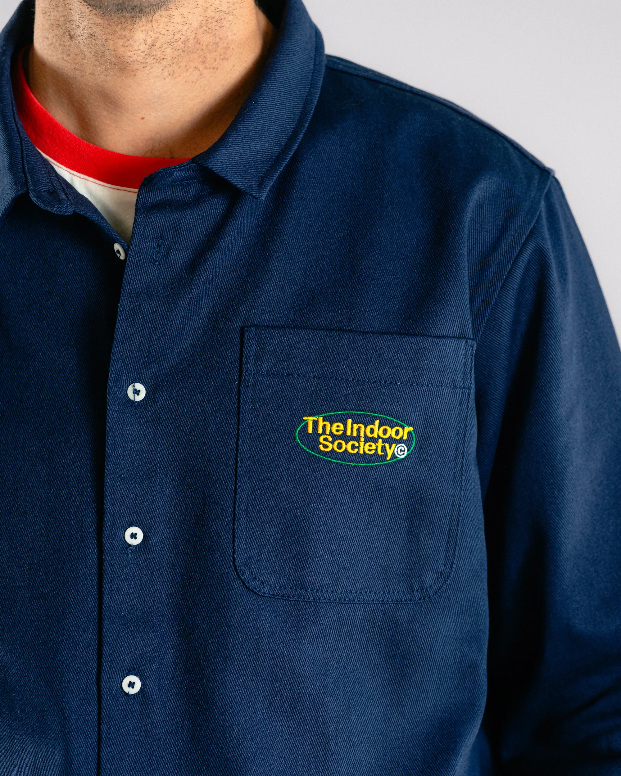 The Indoor Society Overshirt Blue - Image 4