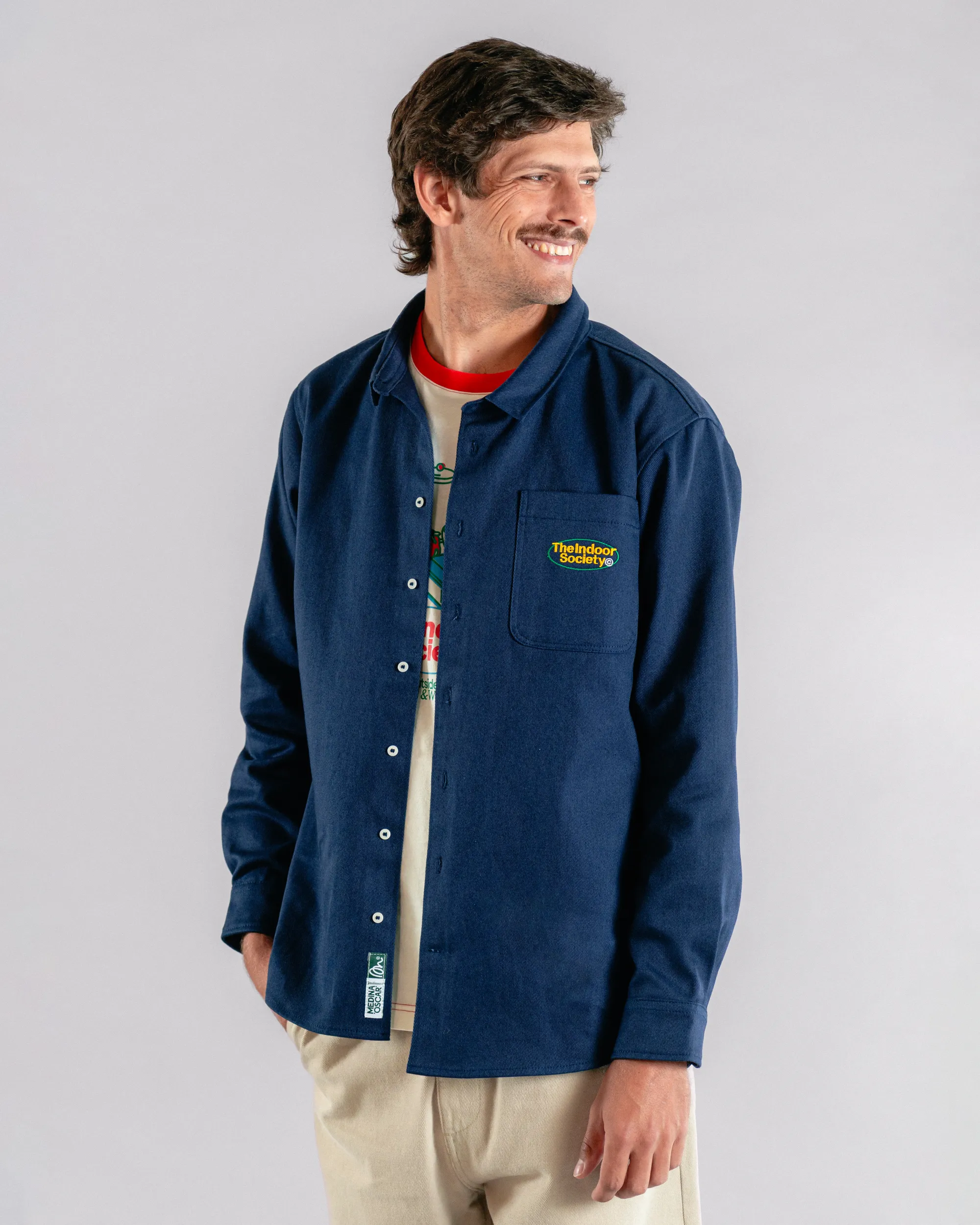 The Indoor Society Overshirt Blue - Image 8