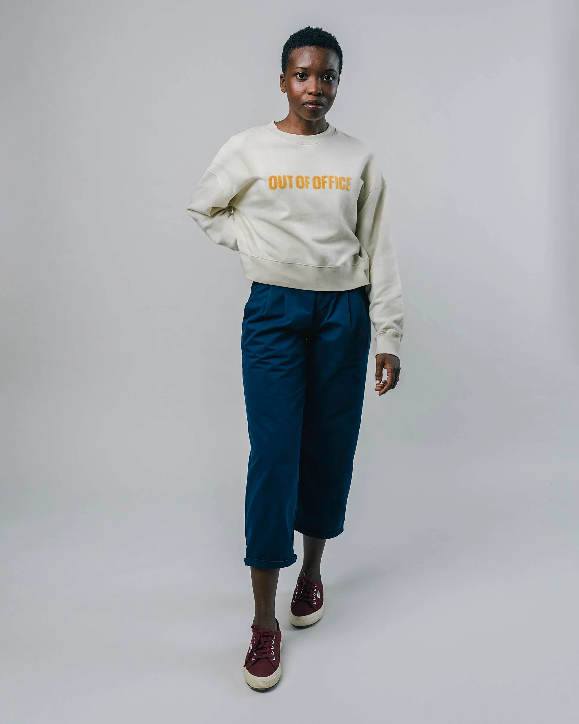 Out of Office Rounded Hem Sweatshirt Cream - Image 2