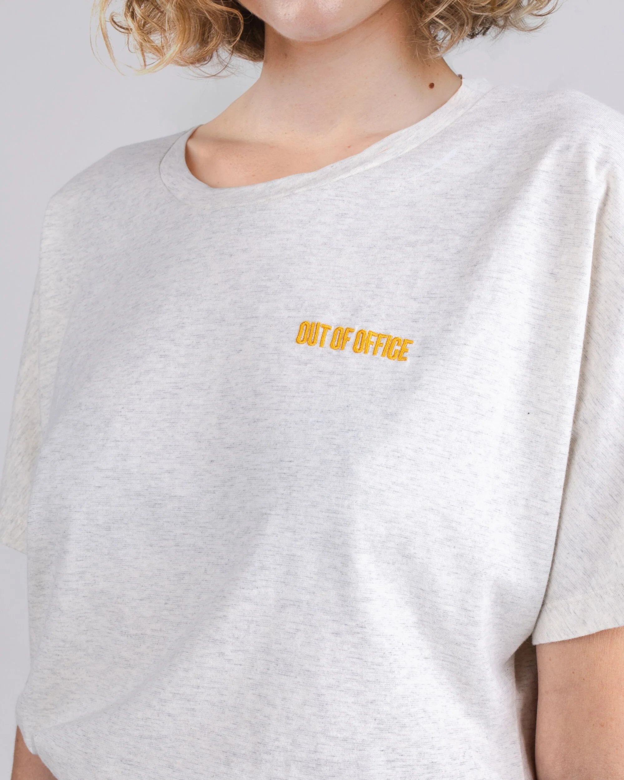 Out of Office Cotton Tee Cream - Image 4