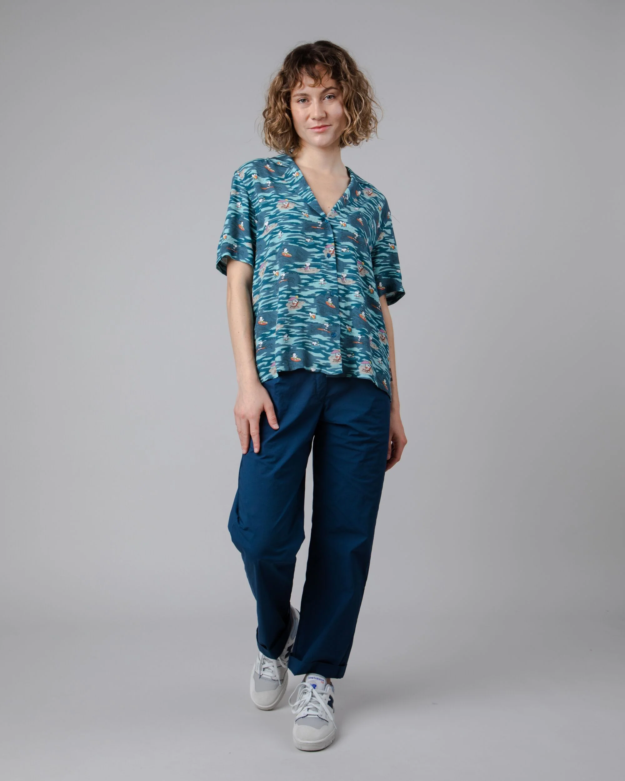 Peanuts Coast Aloha Blouse Blue - Image 3