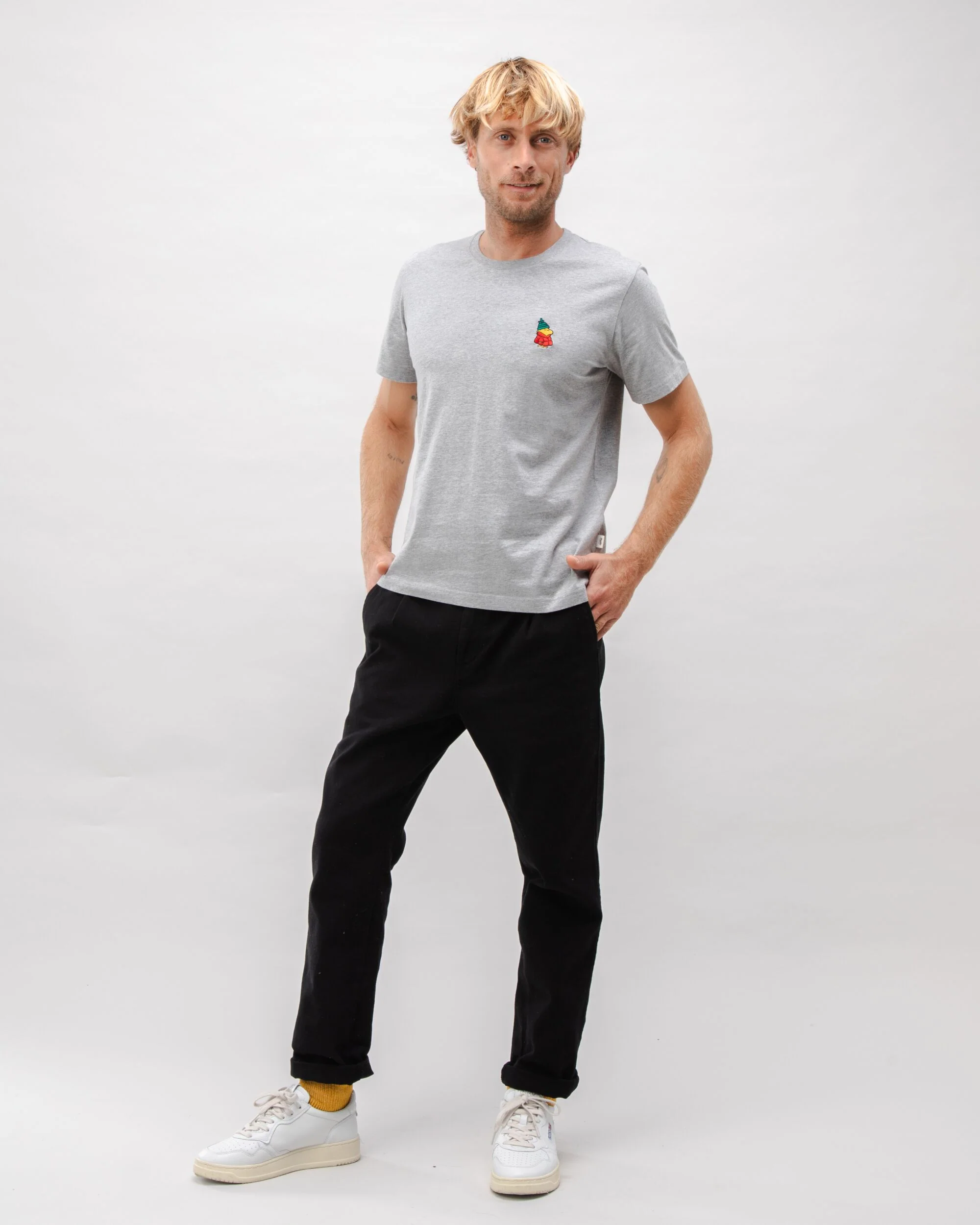 Peanuts Snow Cotton T-shirt Grey Melange - Image 3