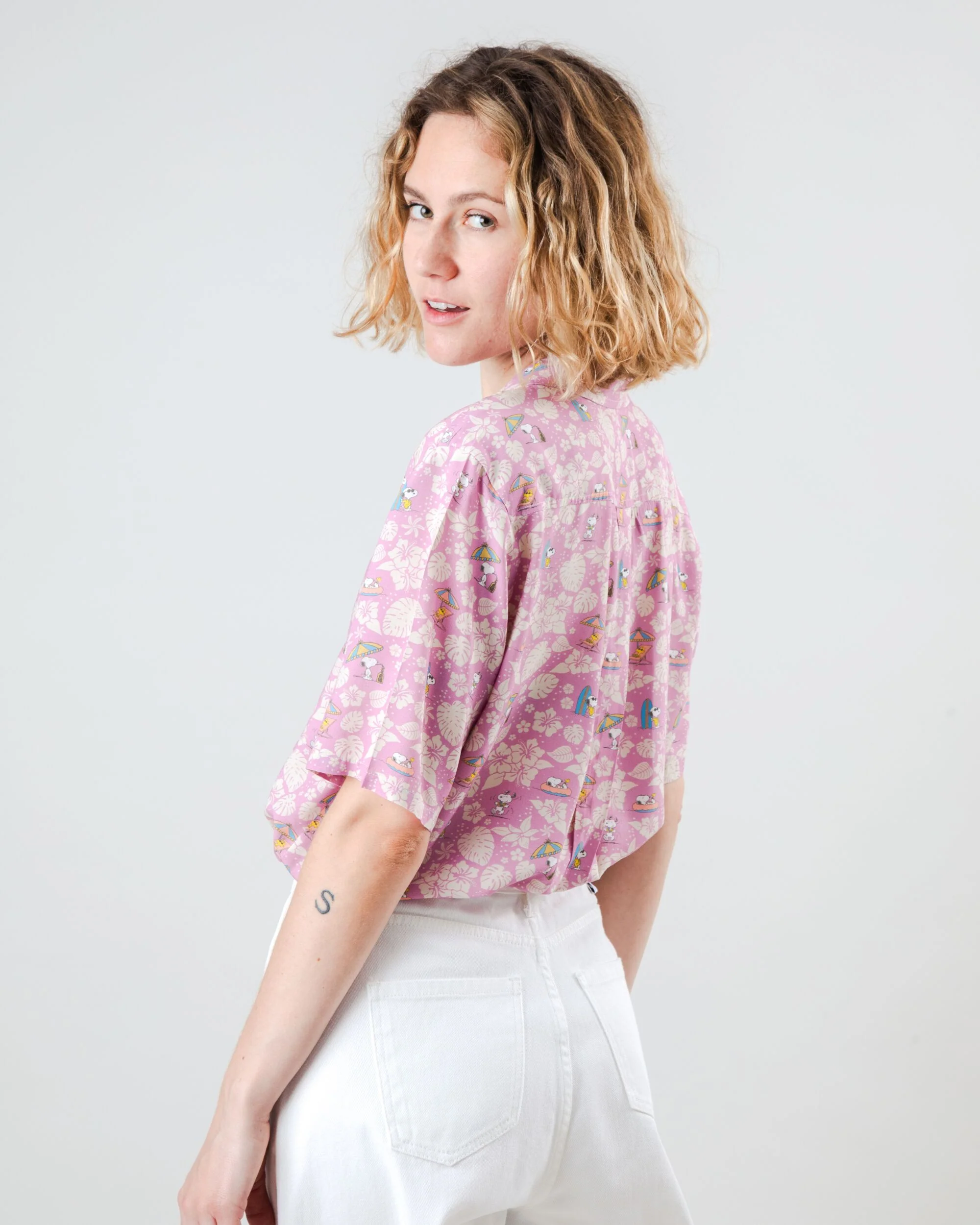 Peanuts Tropical Aloha Blouse Pink - Image 5