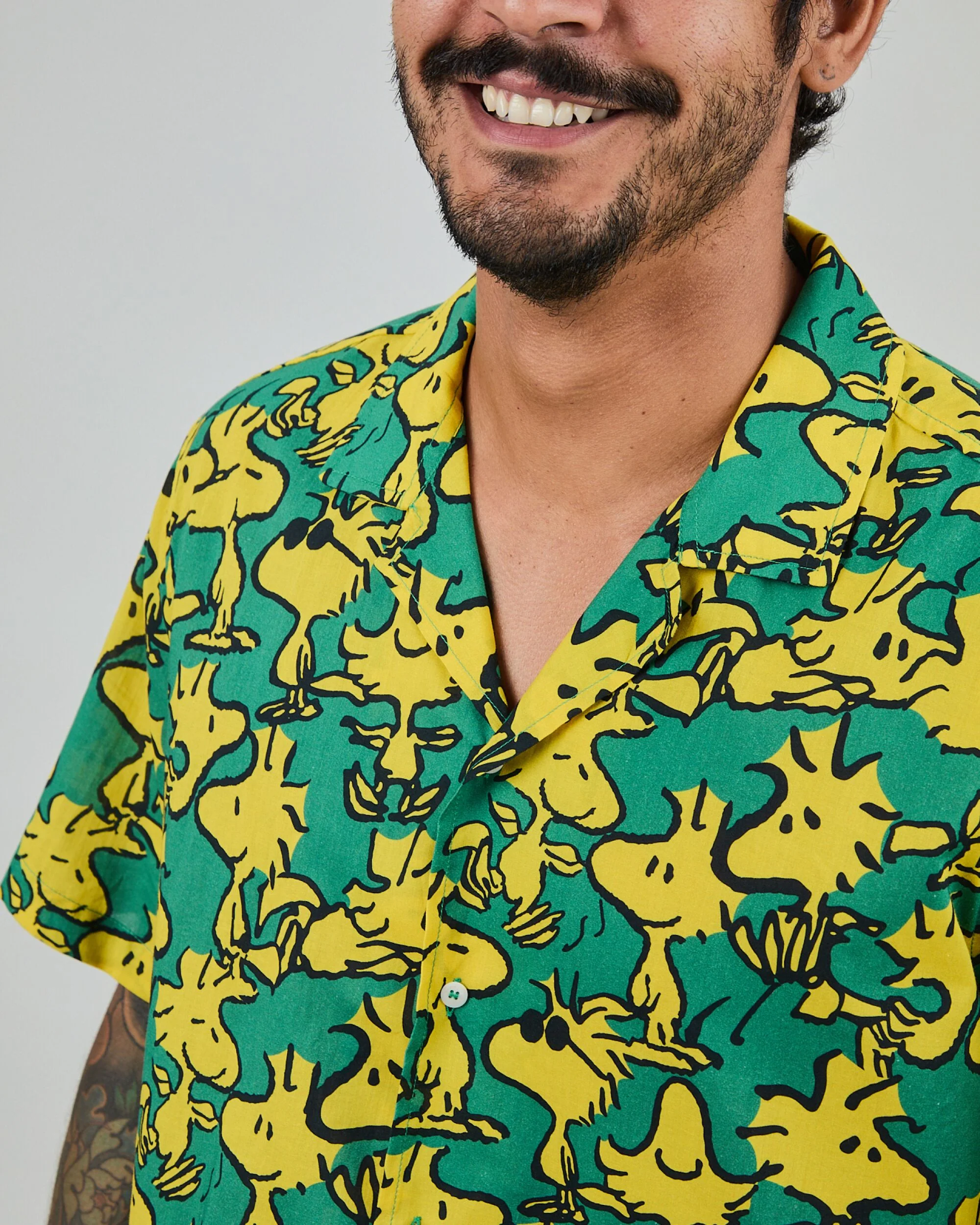 Peanuts Woodstock Aloha Shirts Green - Image 6