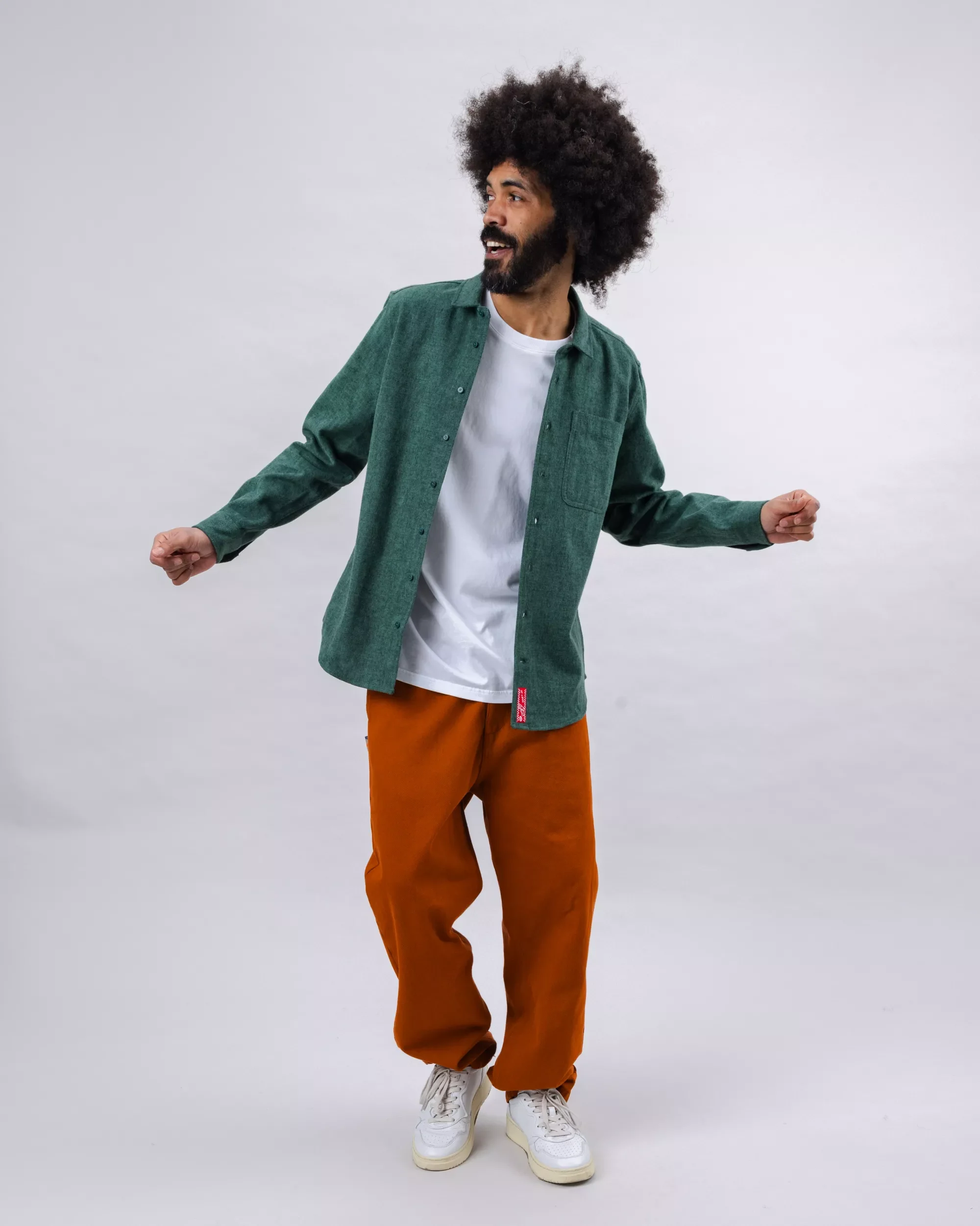 Pizza Flannel Overshirt Green - Image 3