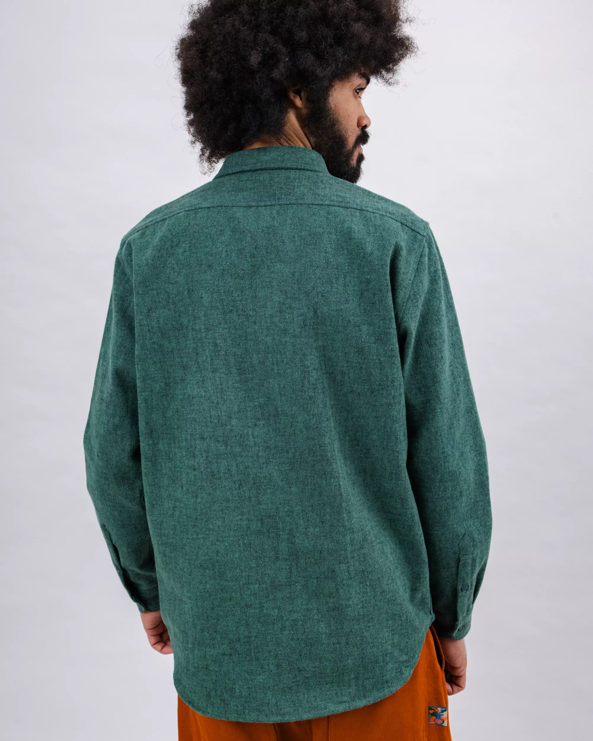 Pizza Flannel Overshirt Green - Image 5