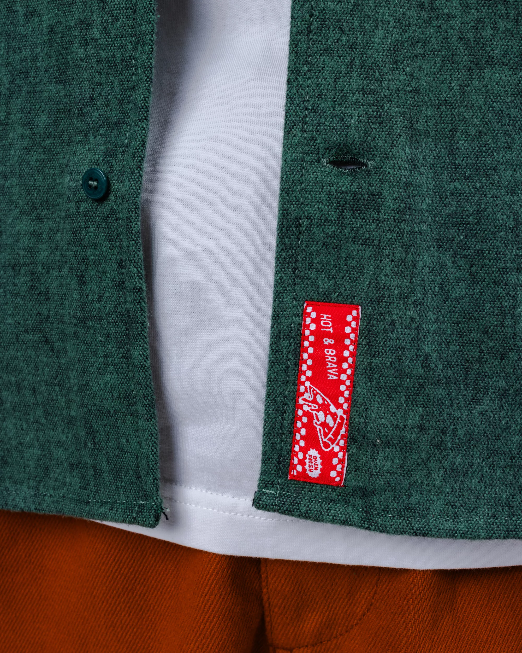 Pizza Flannel Overshirt Green - Image 6