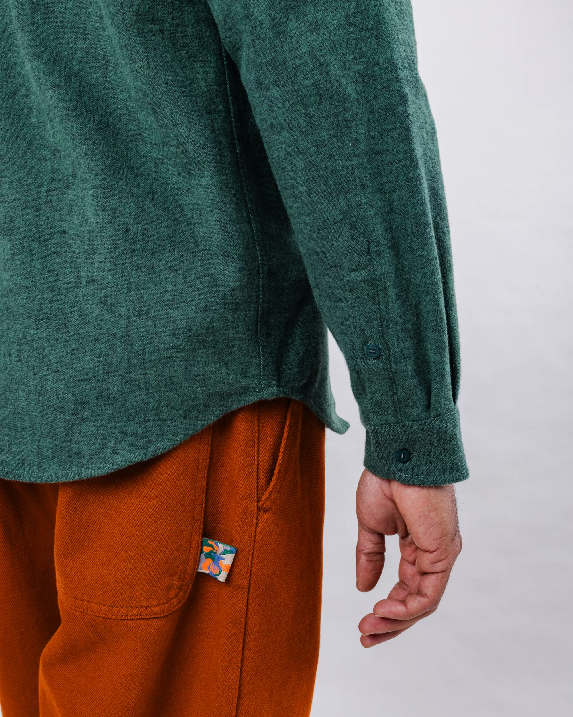 Pizza Flannel Overshirt Green - Image 7