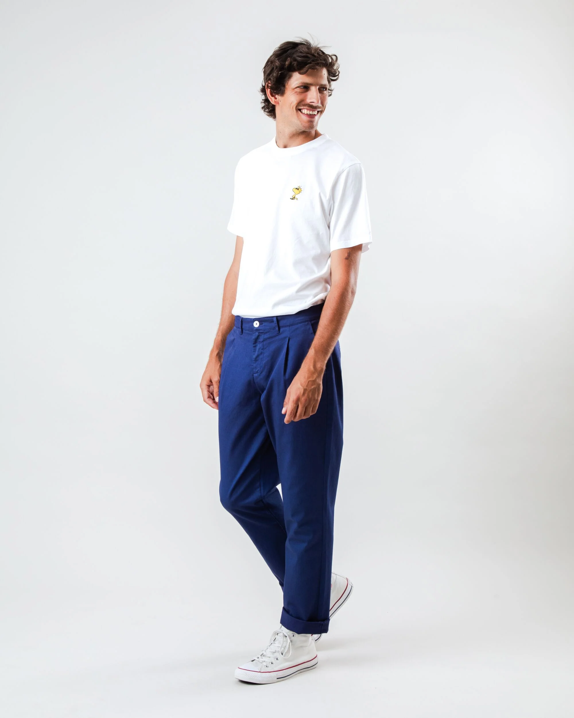 Pleated Chino Navy - Image 2