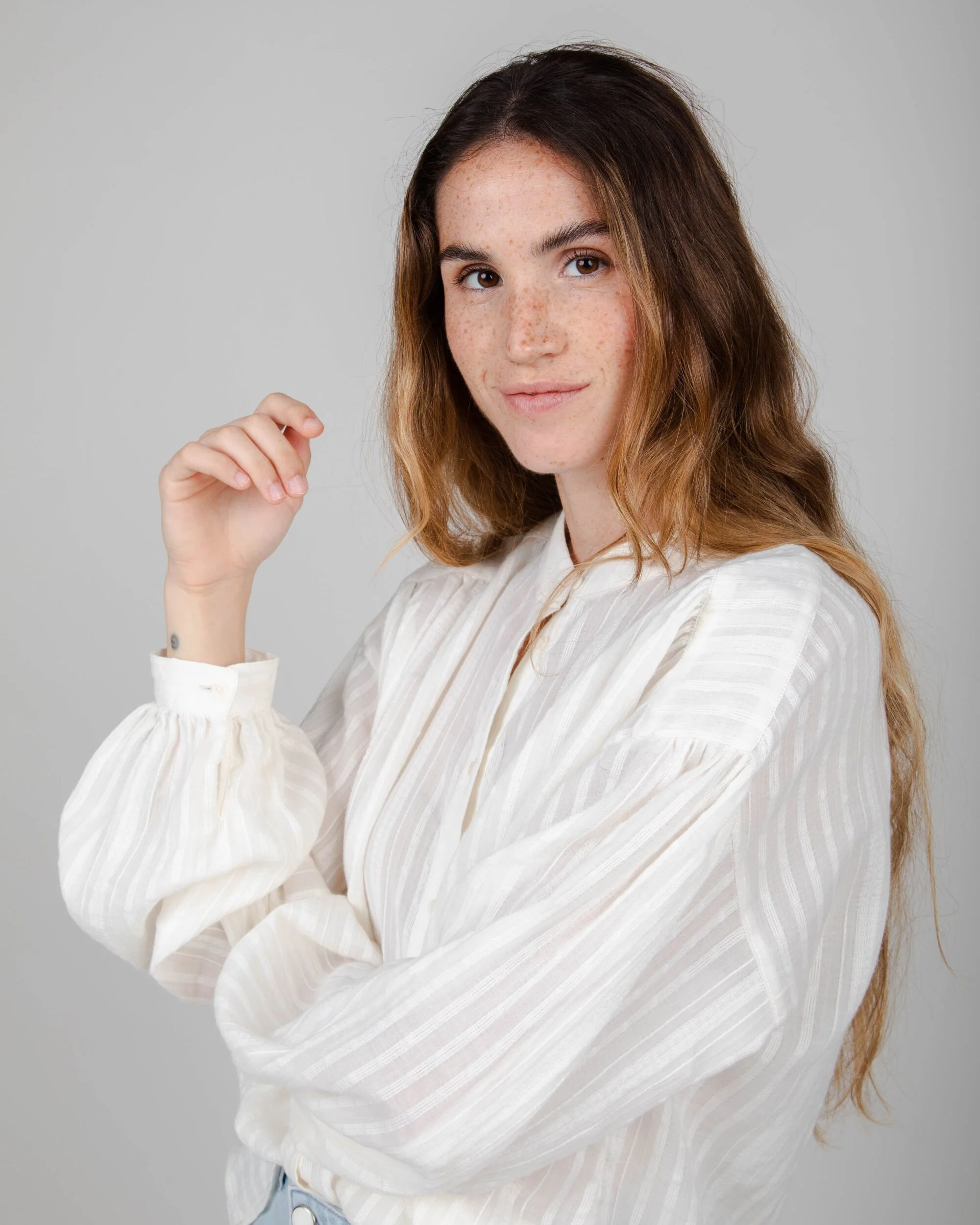 Polka Dot Blouse White