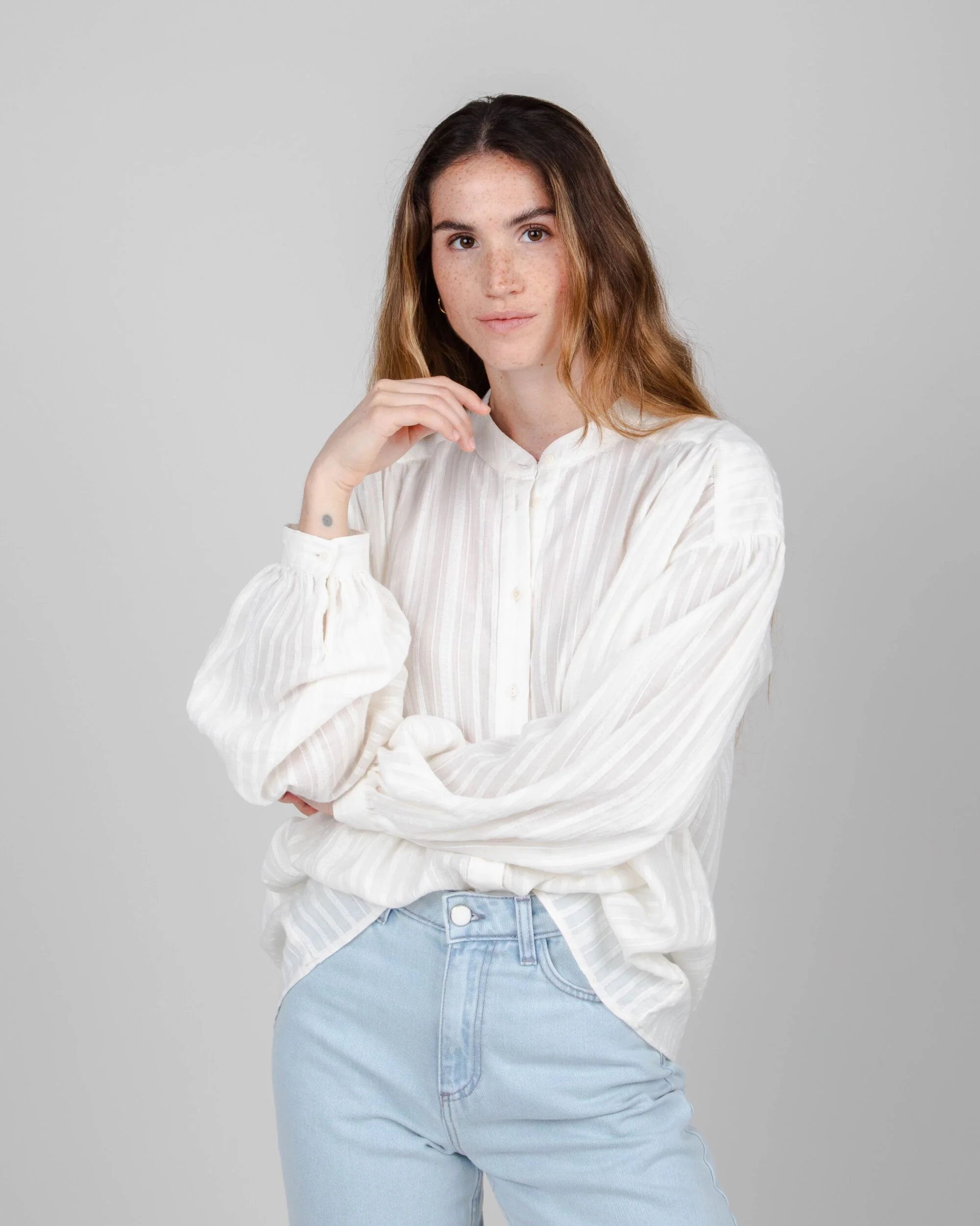 Polka Dot Blouse White - Image 3