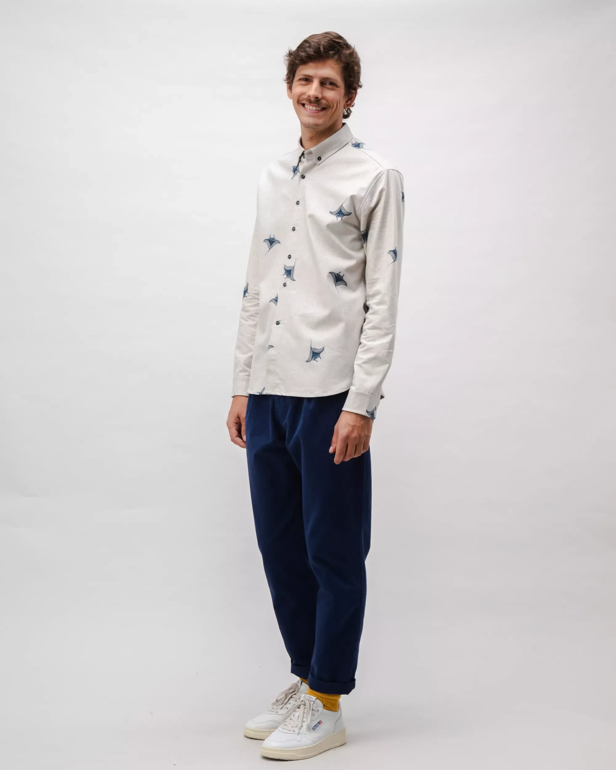 Manta Ray Flannel Shirt Grey - Image 3