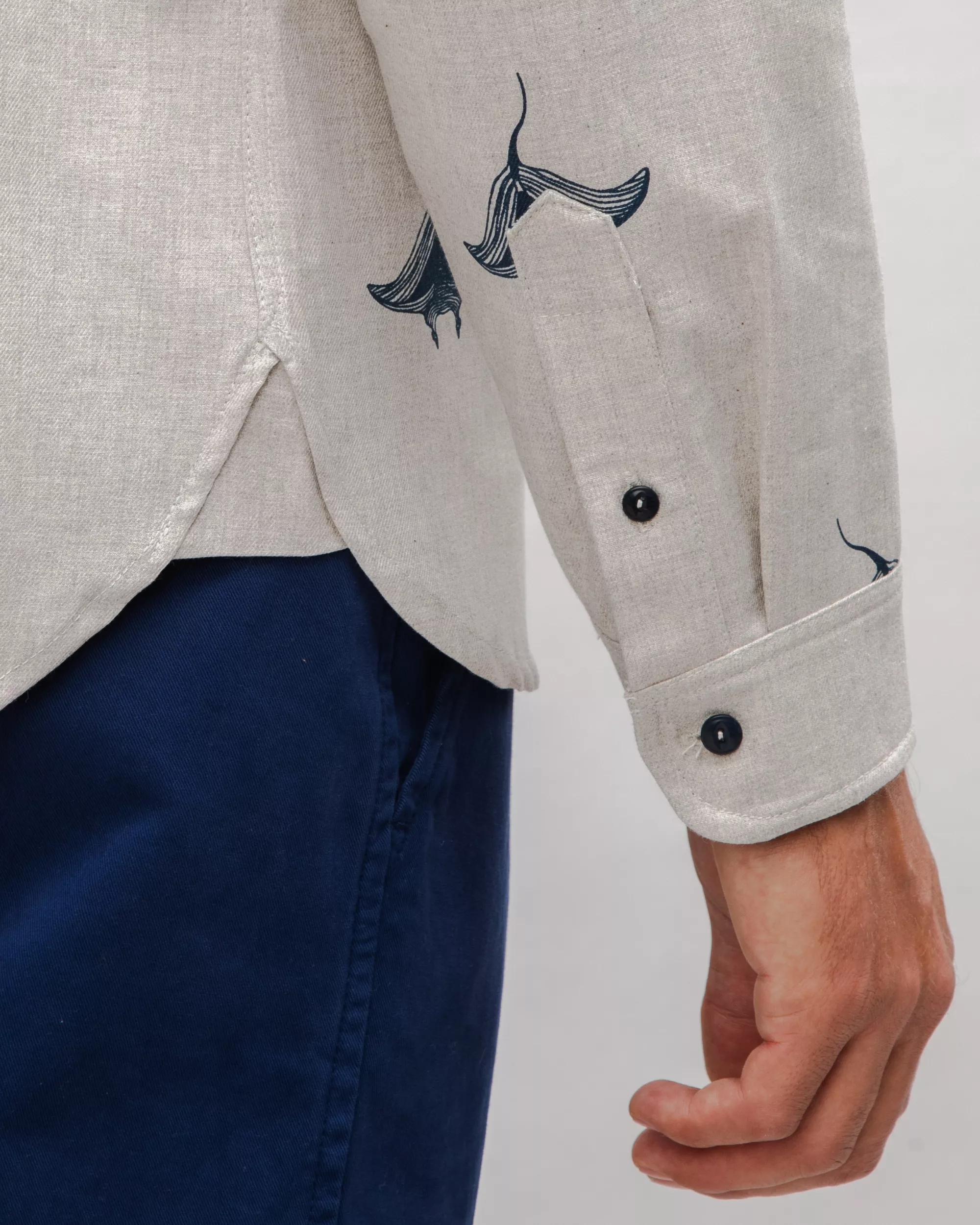Manta Ray Flannel Shirt Grey - Image 6