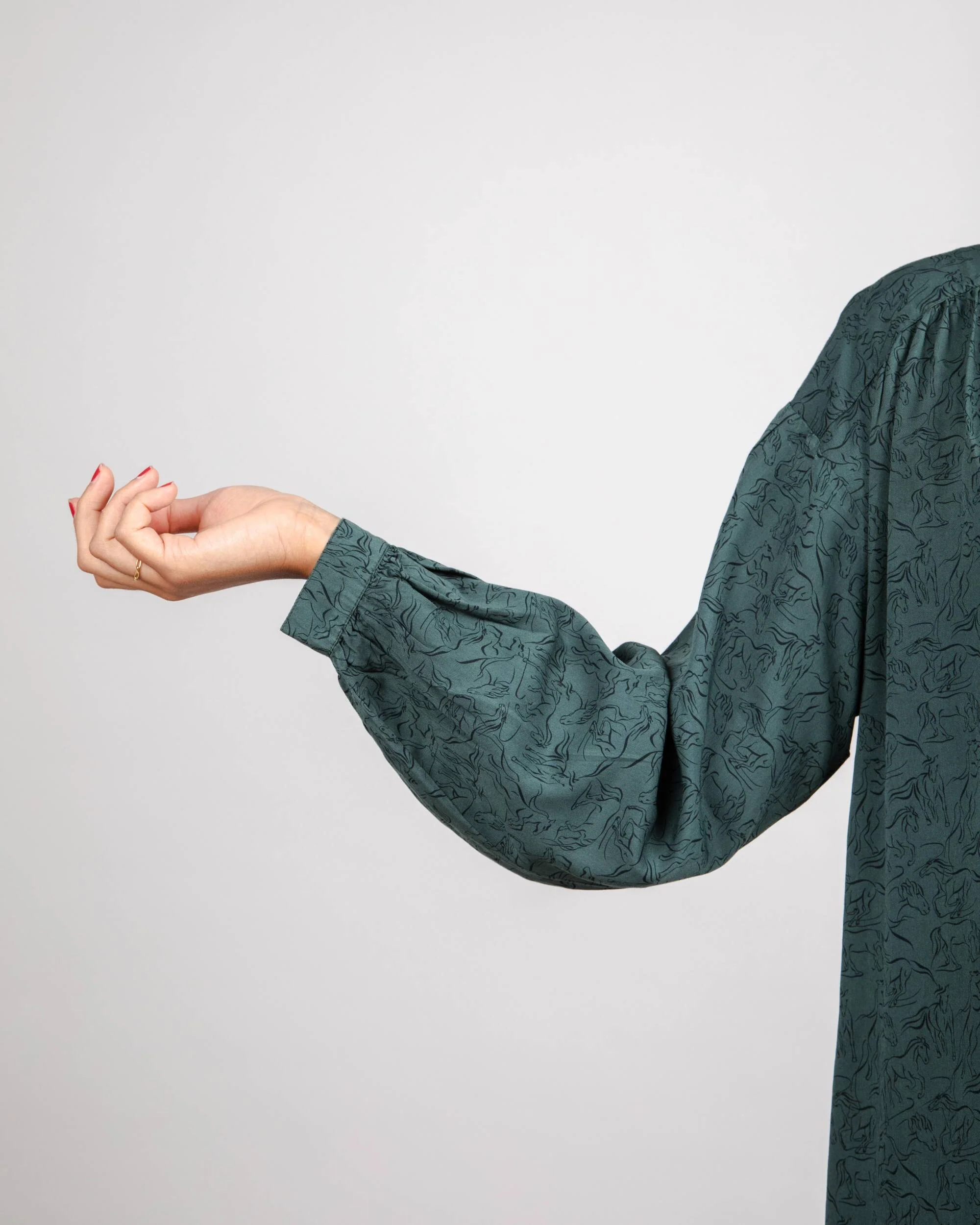 Riding Boho Dress Dark Green - Image 6