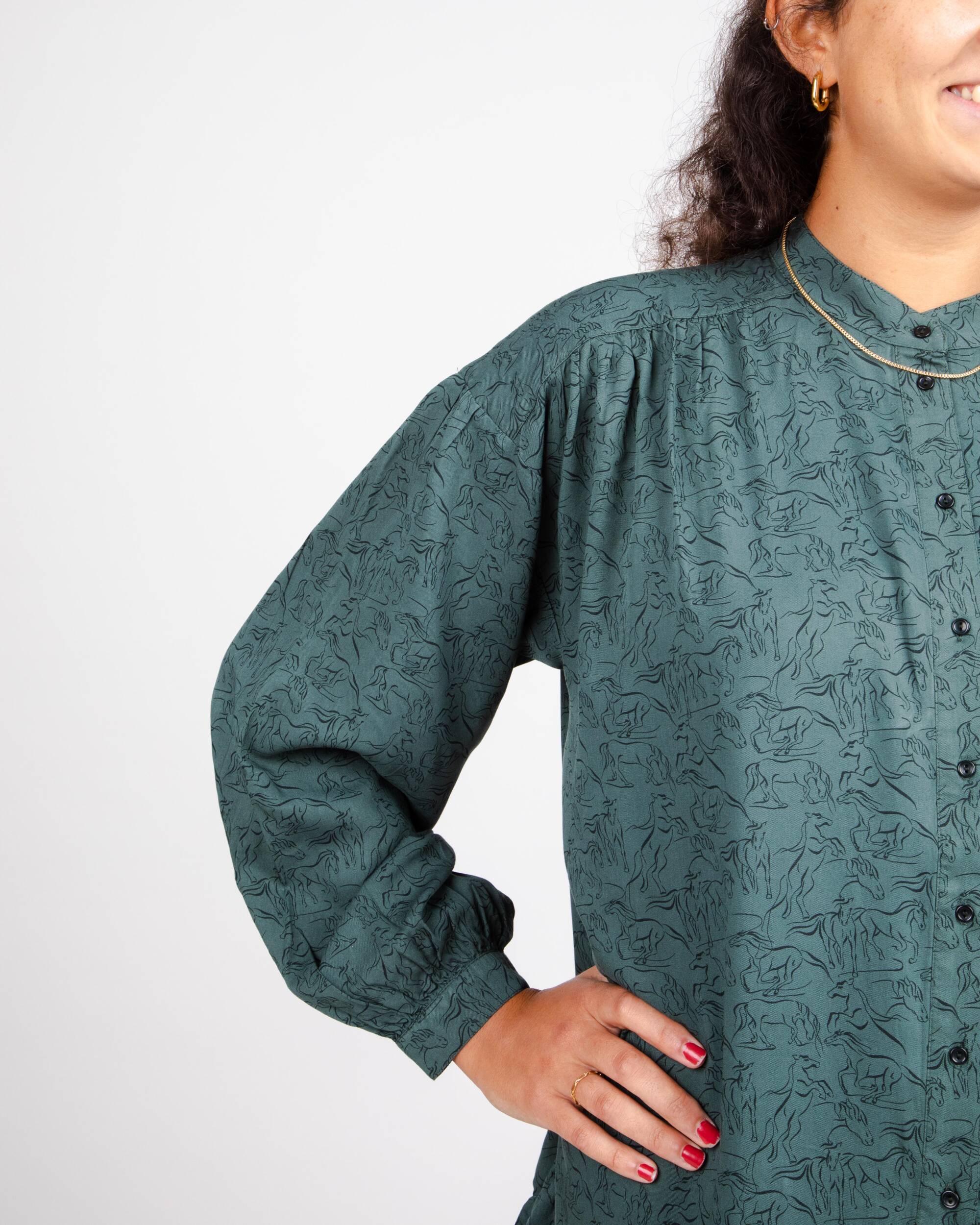 Riding Boho Dress Dark Green - Image 7