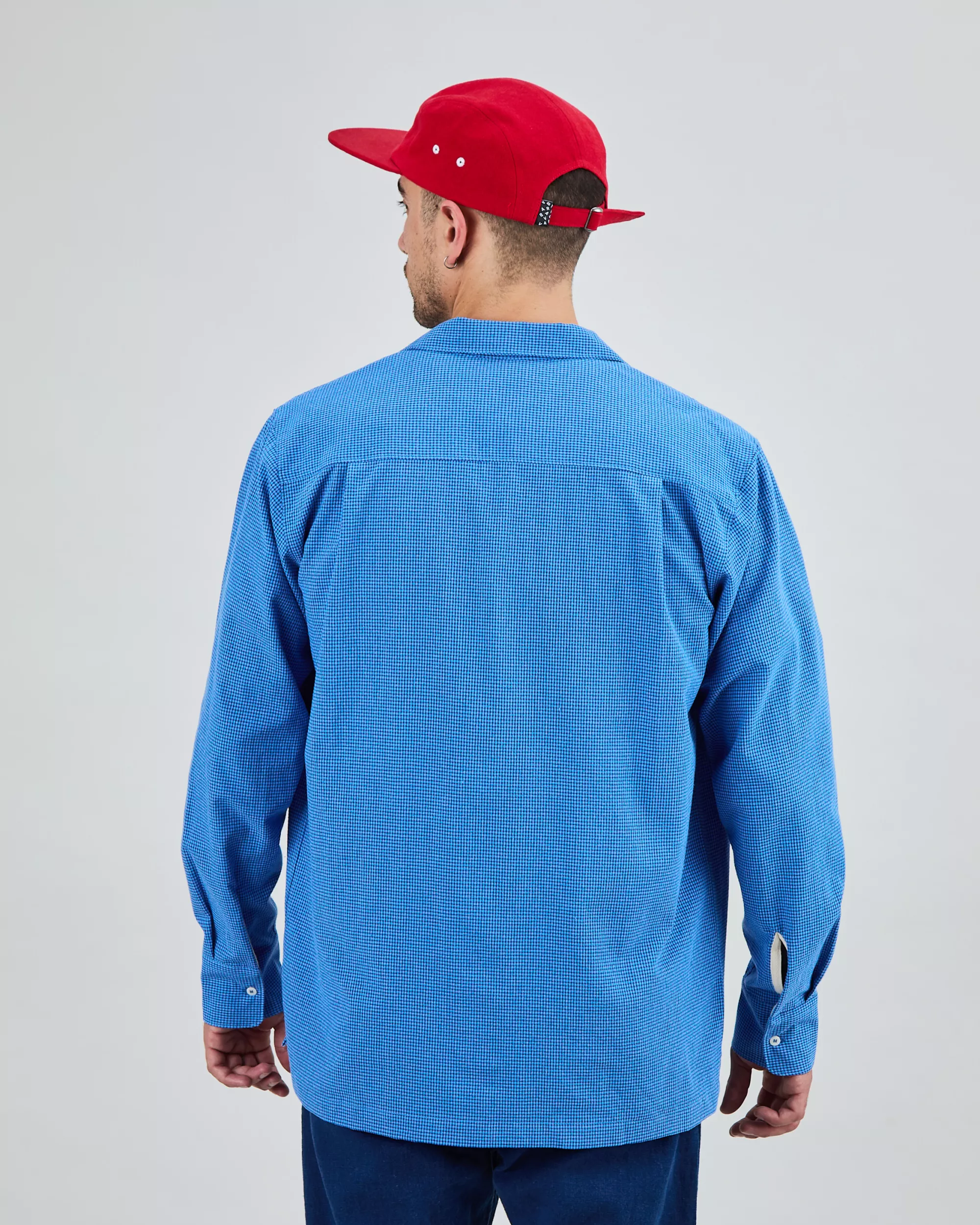 Asis Percales Daisy Checks Oversize Shirt Blue - Image 5