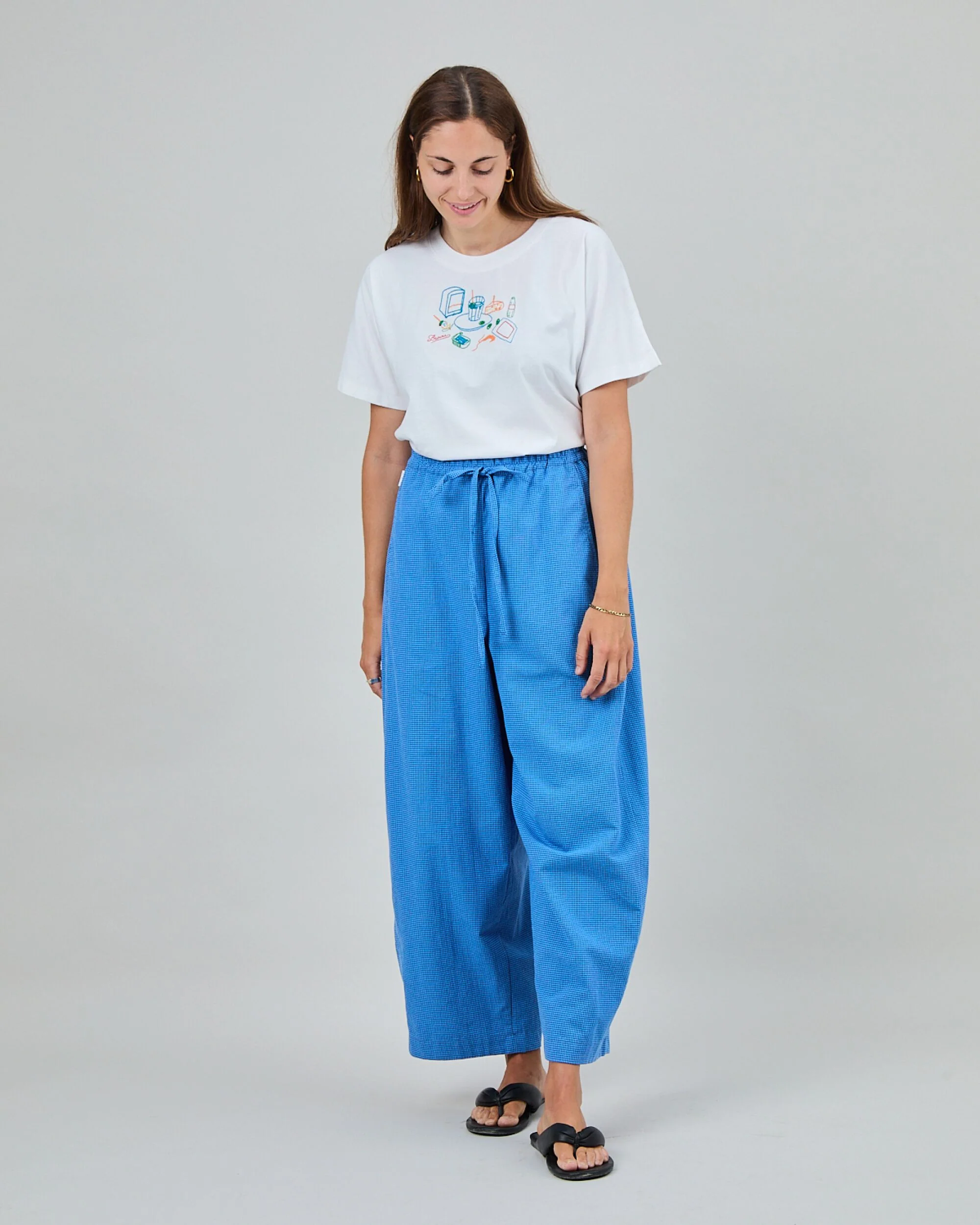 Checks Balloon Pants Blue - Image 3