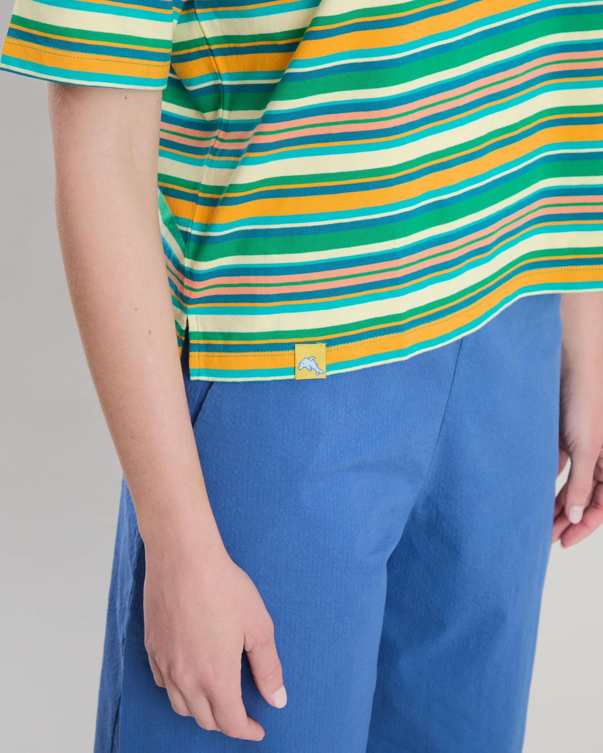 Stripes Boxy Tee Green - Image 4