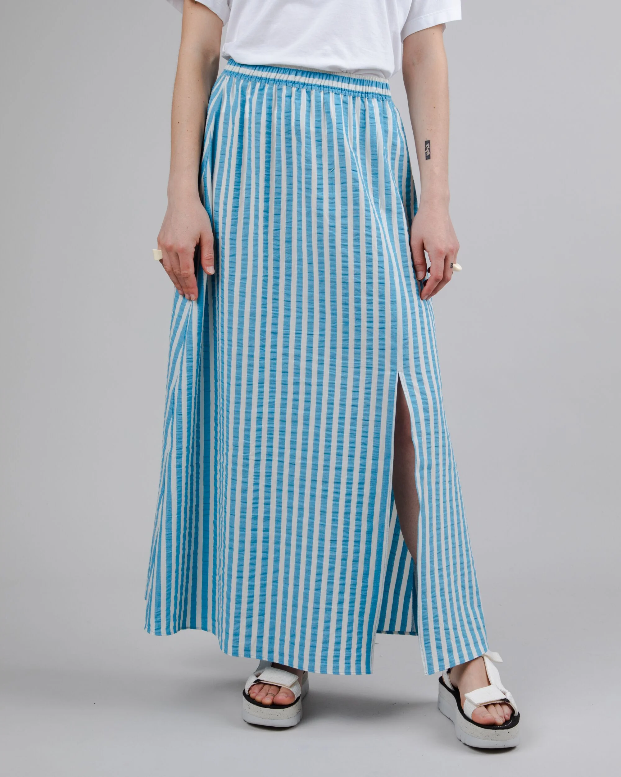 Stripes Long Skirt Blue - Image 5