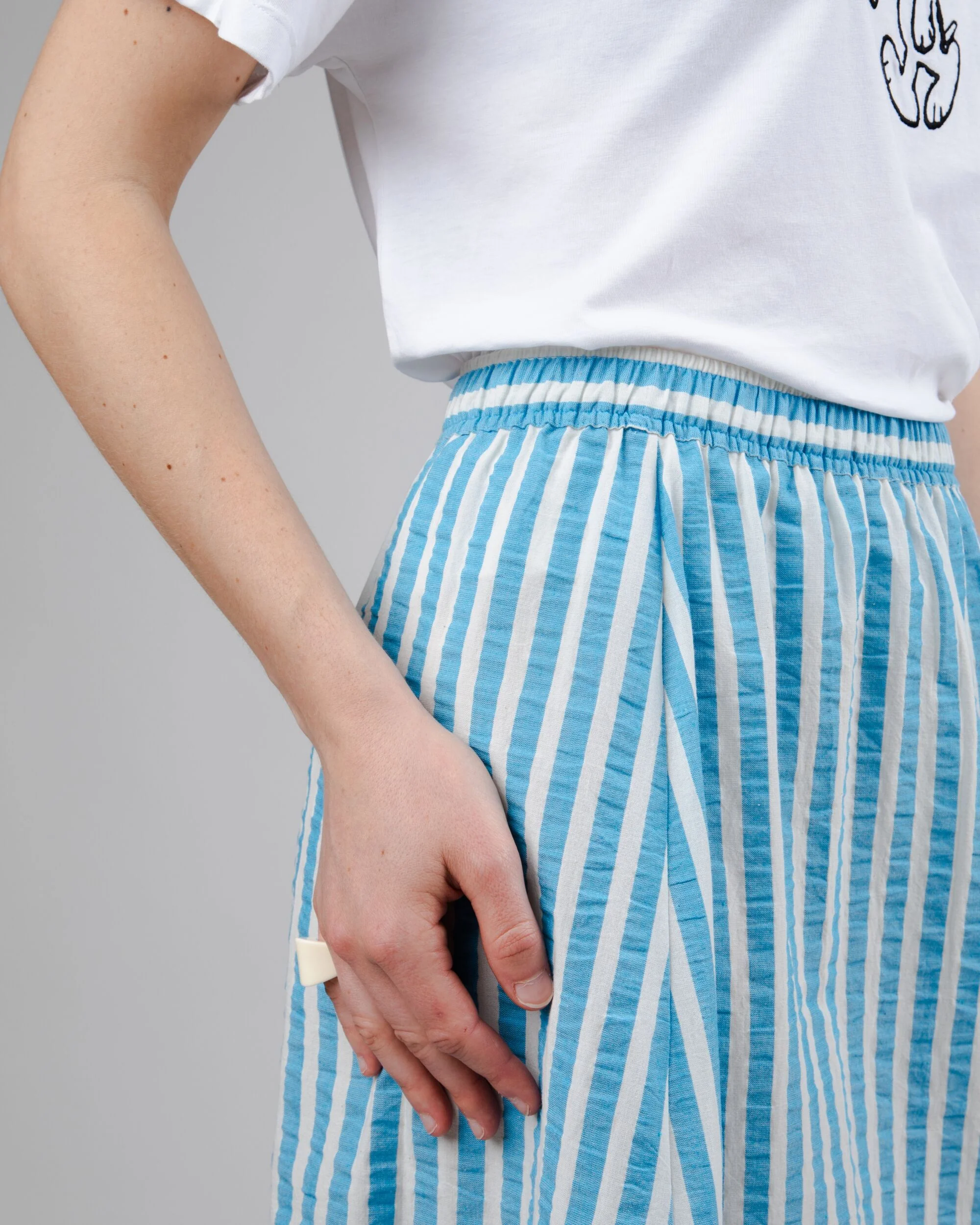 Stripes Long Skirt Blue - Image 8