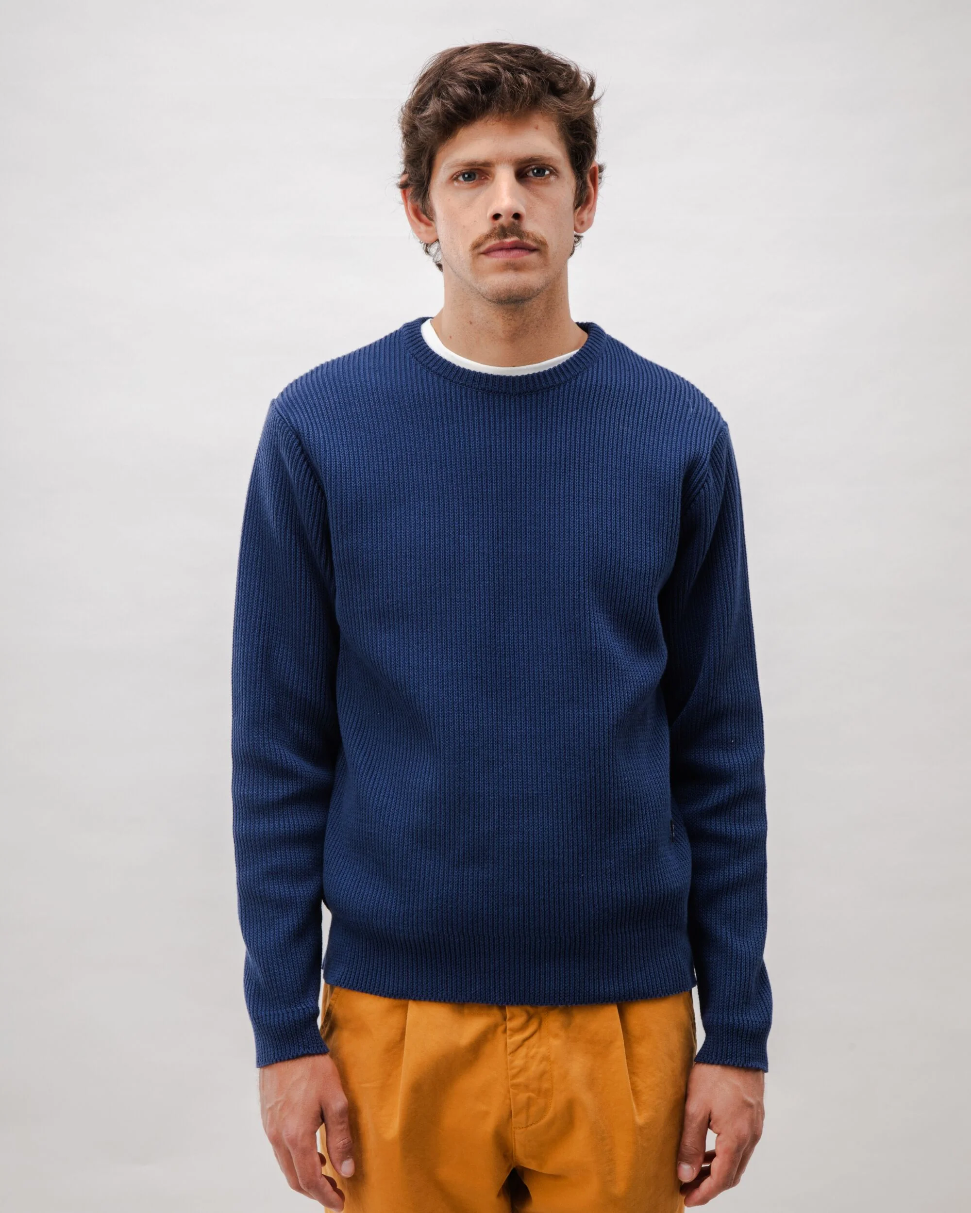 Structured Cotton Sweater Navy - Image 2