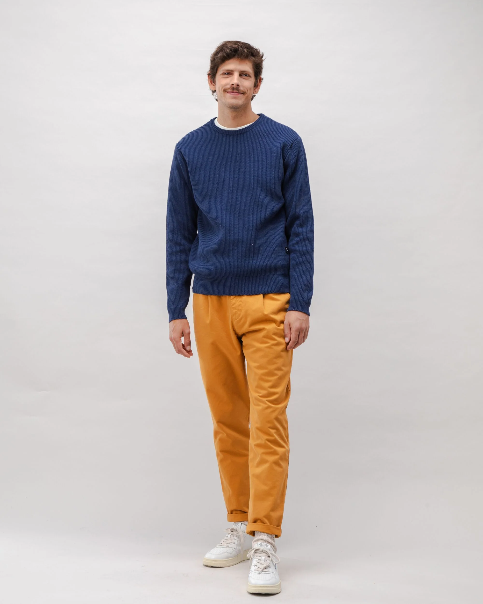 Structured Cotton Sweater Navy - Image 3