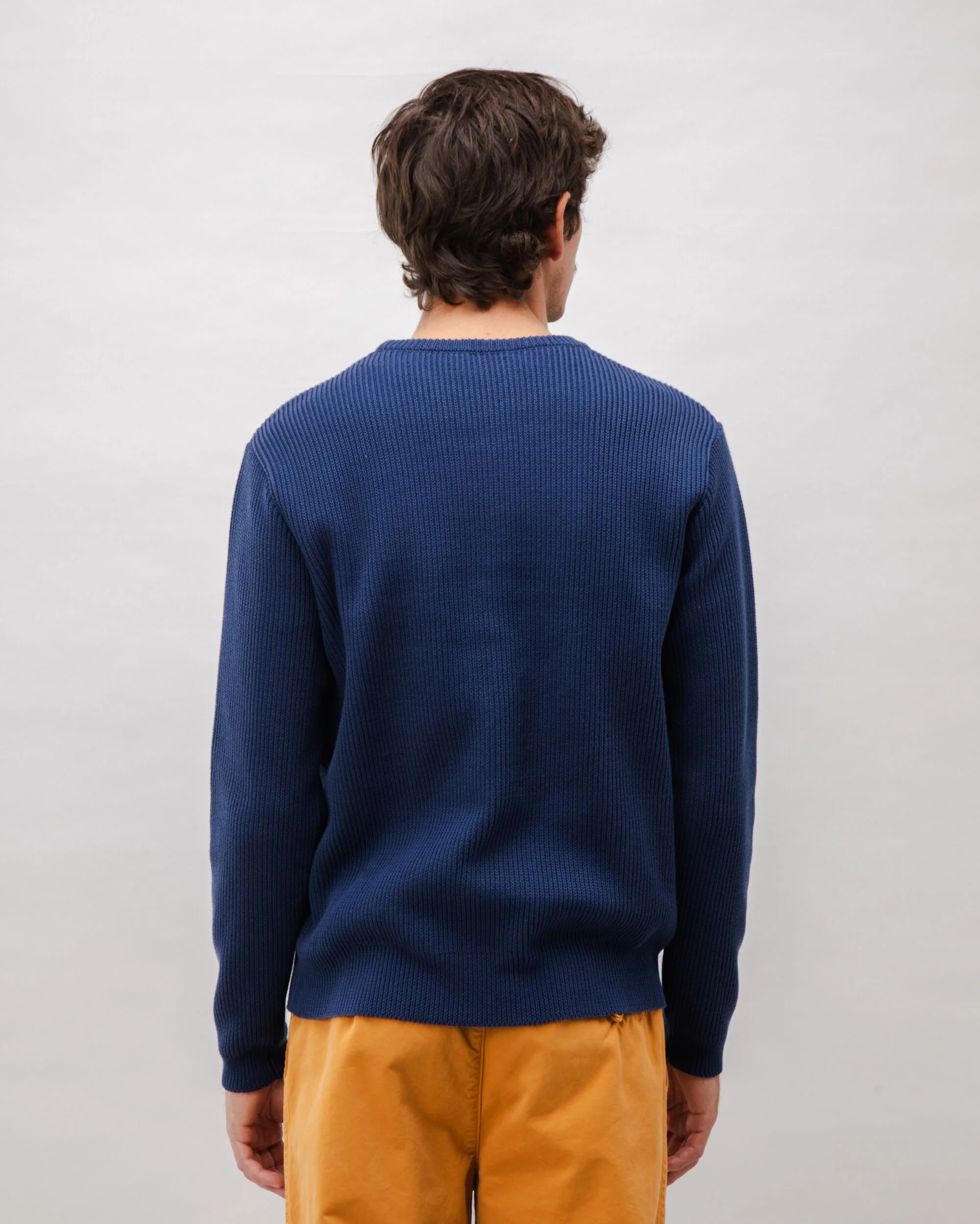 Structured Cotton Sweater Navy - Image 5