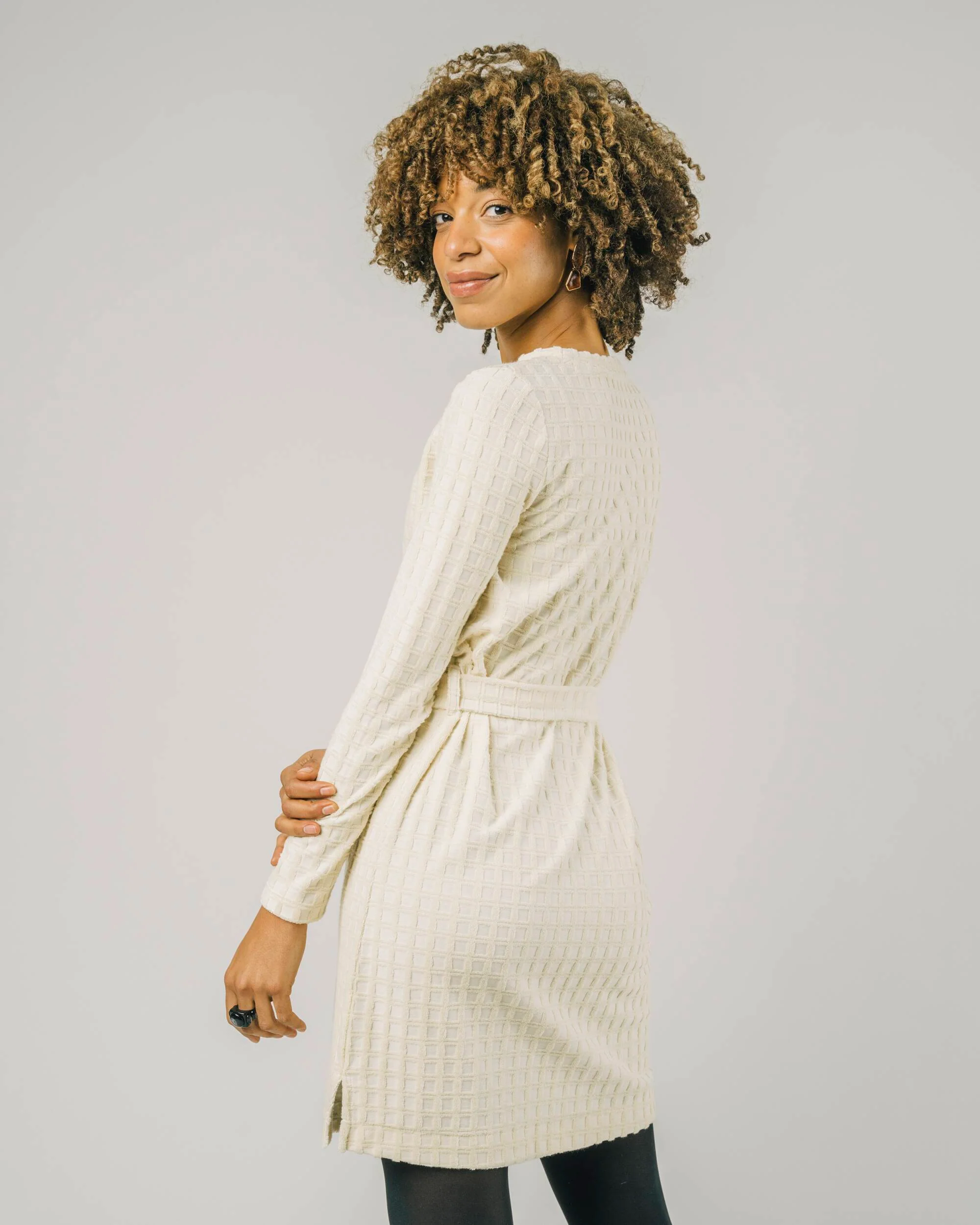 Terry Belted Dress Beige - Image 7
