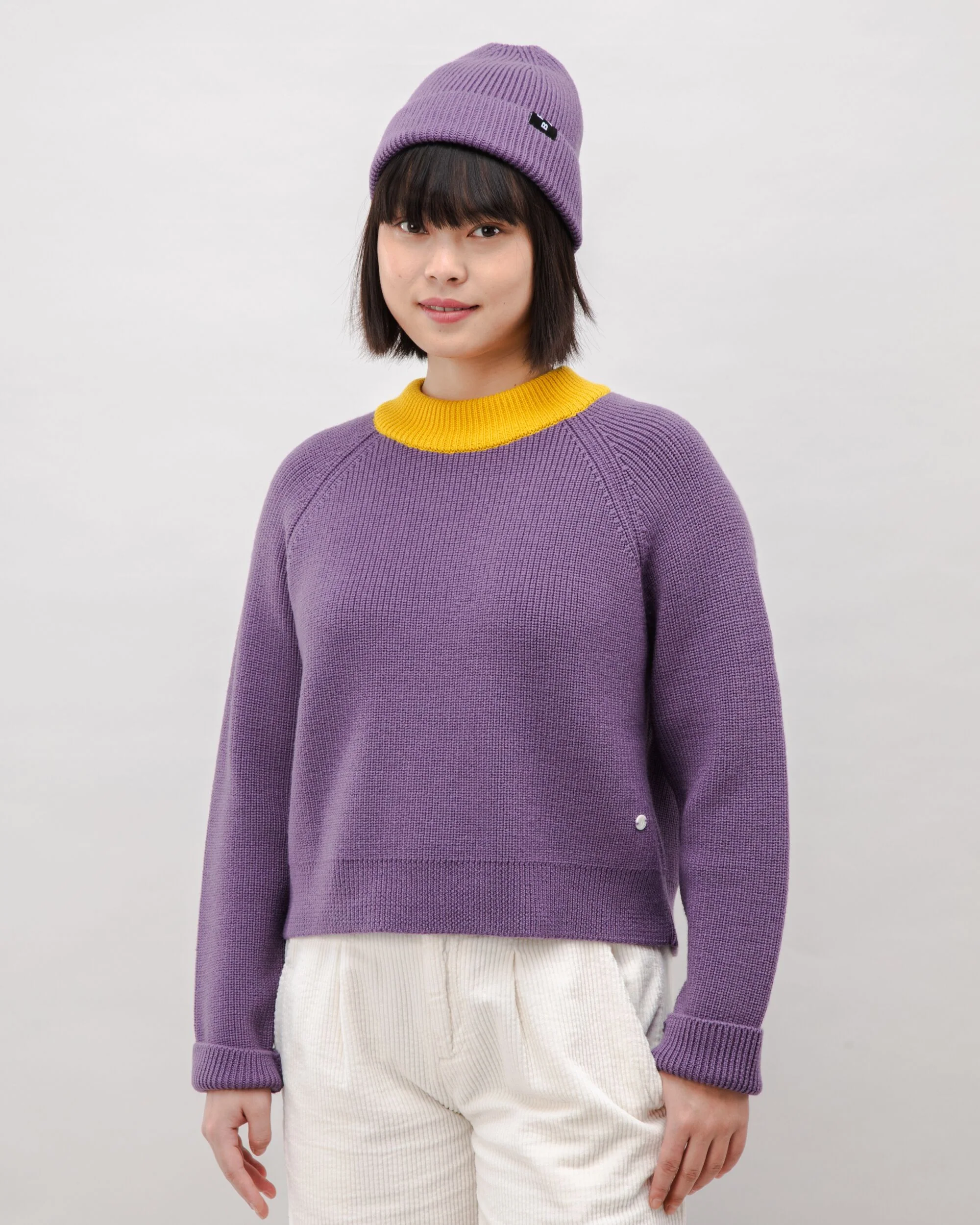 Waterfront Cropped Wool Sweater Orchid - Image 2