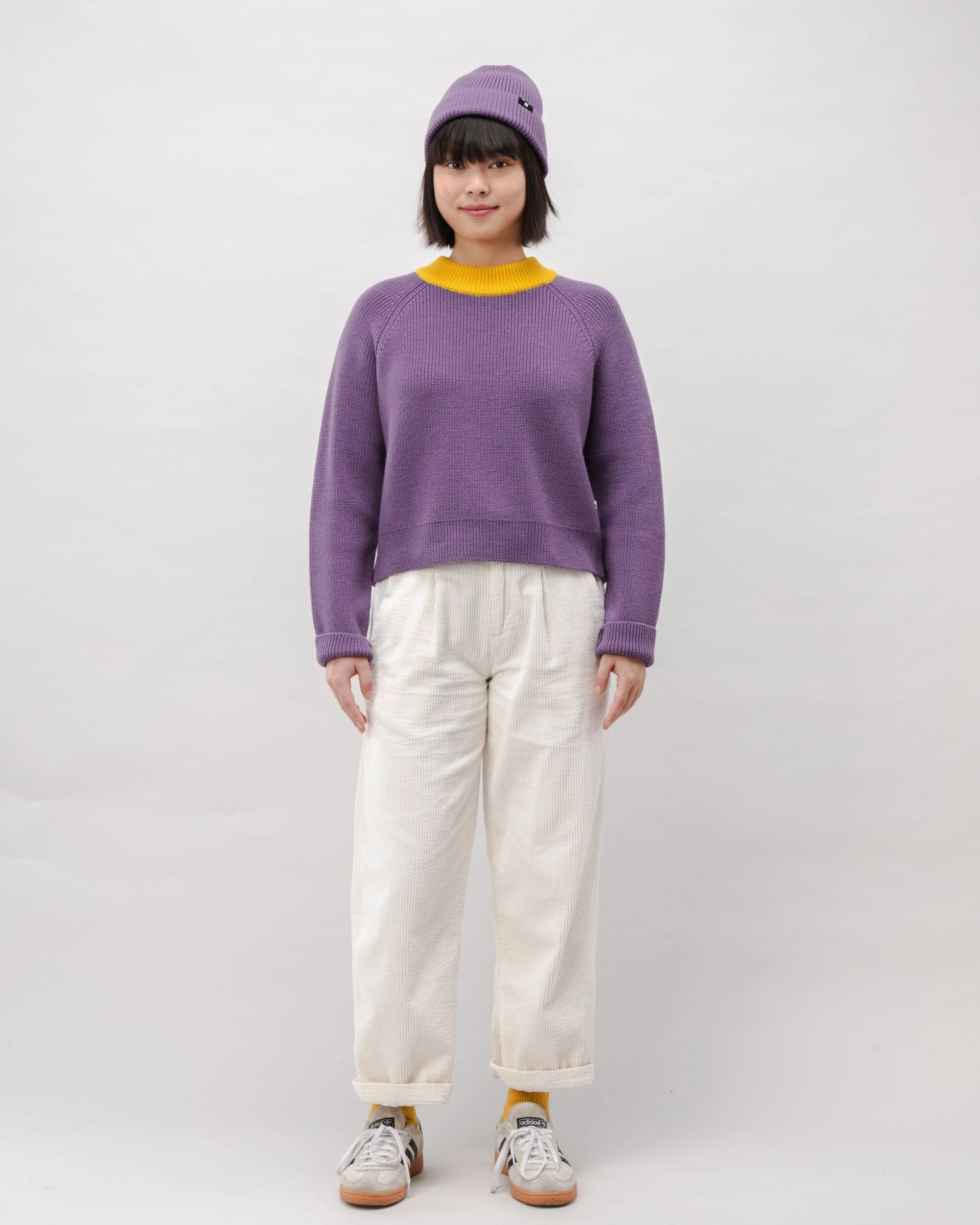 Waterfront Cropped Wool Sweater Orchid - Image 3