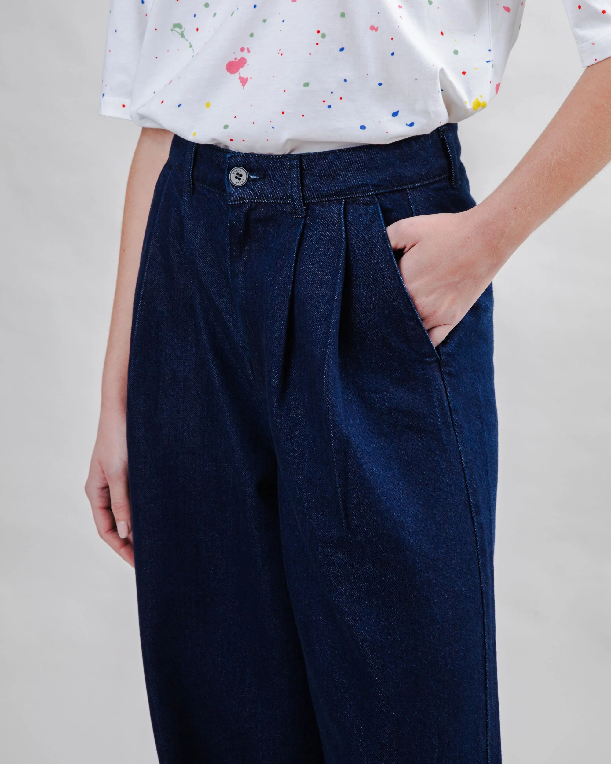 Wide Leg Pants Denim Dark - Image 4