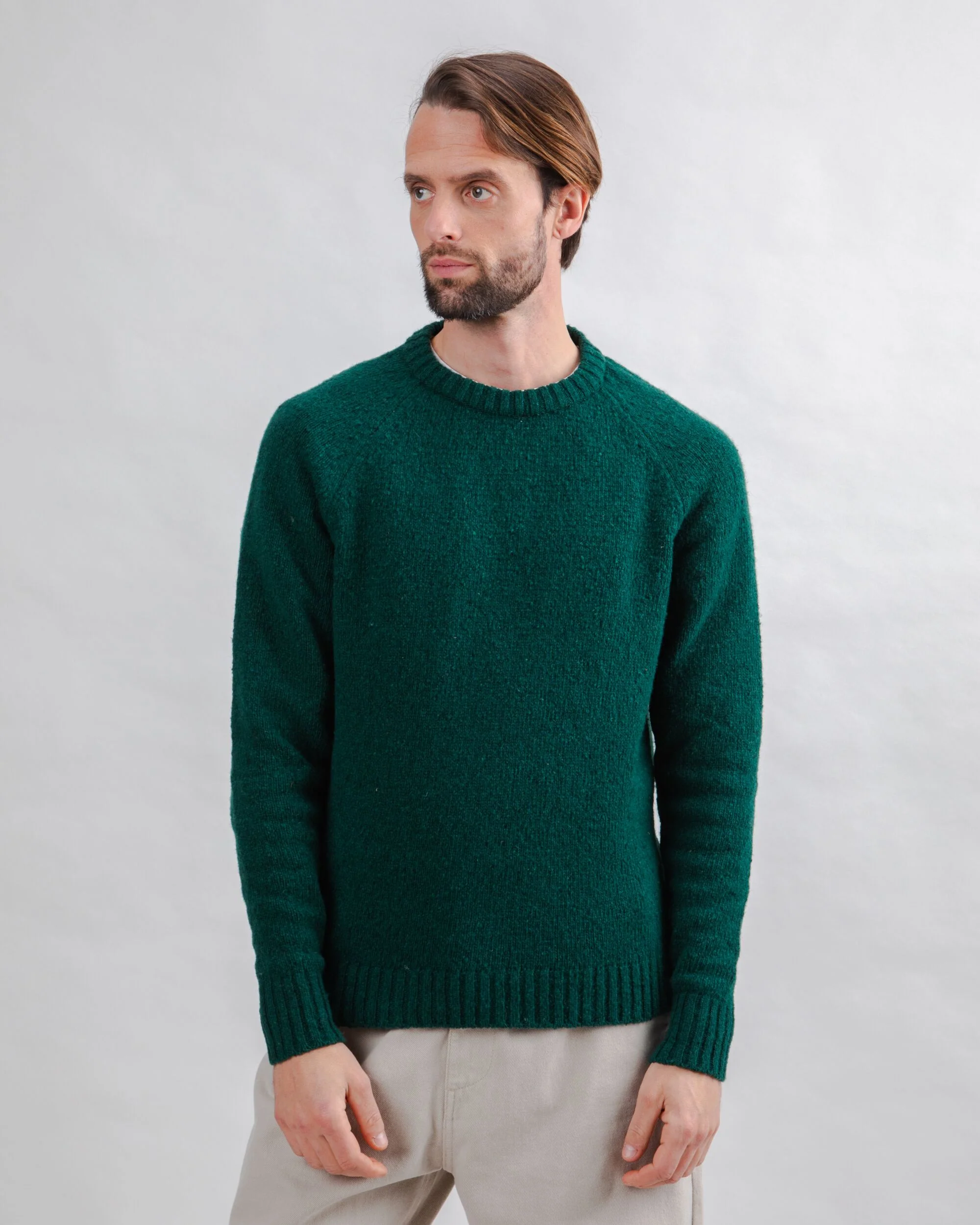 Wool Sweater Raglan Green - Image 2